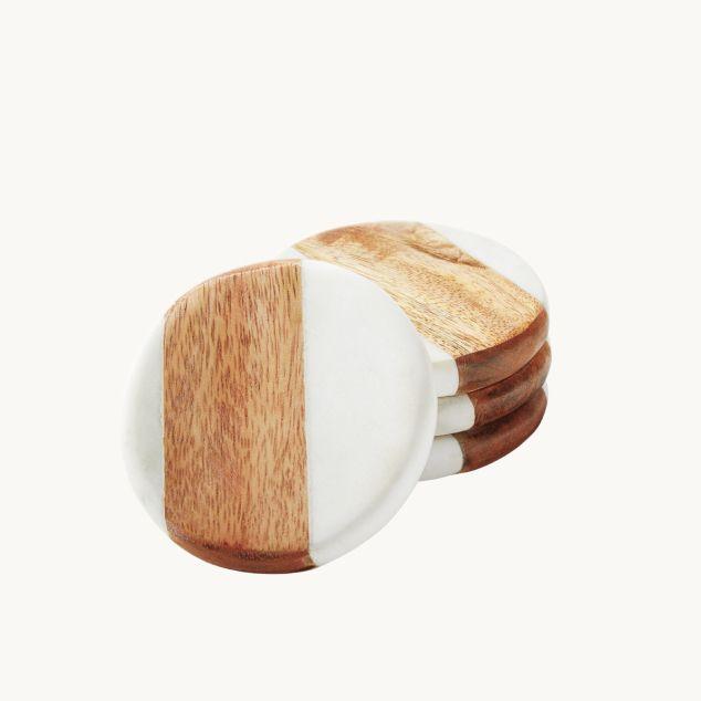 Wood and Marble Coasters