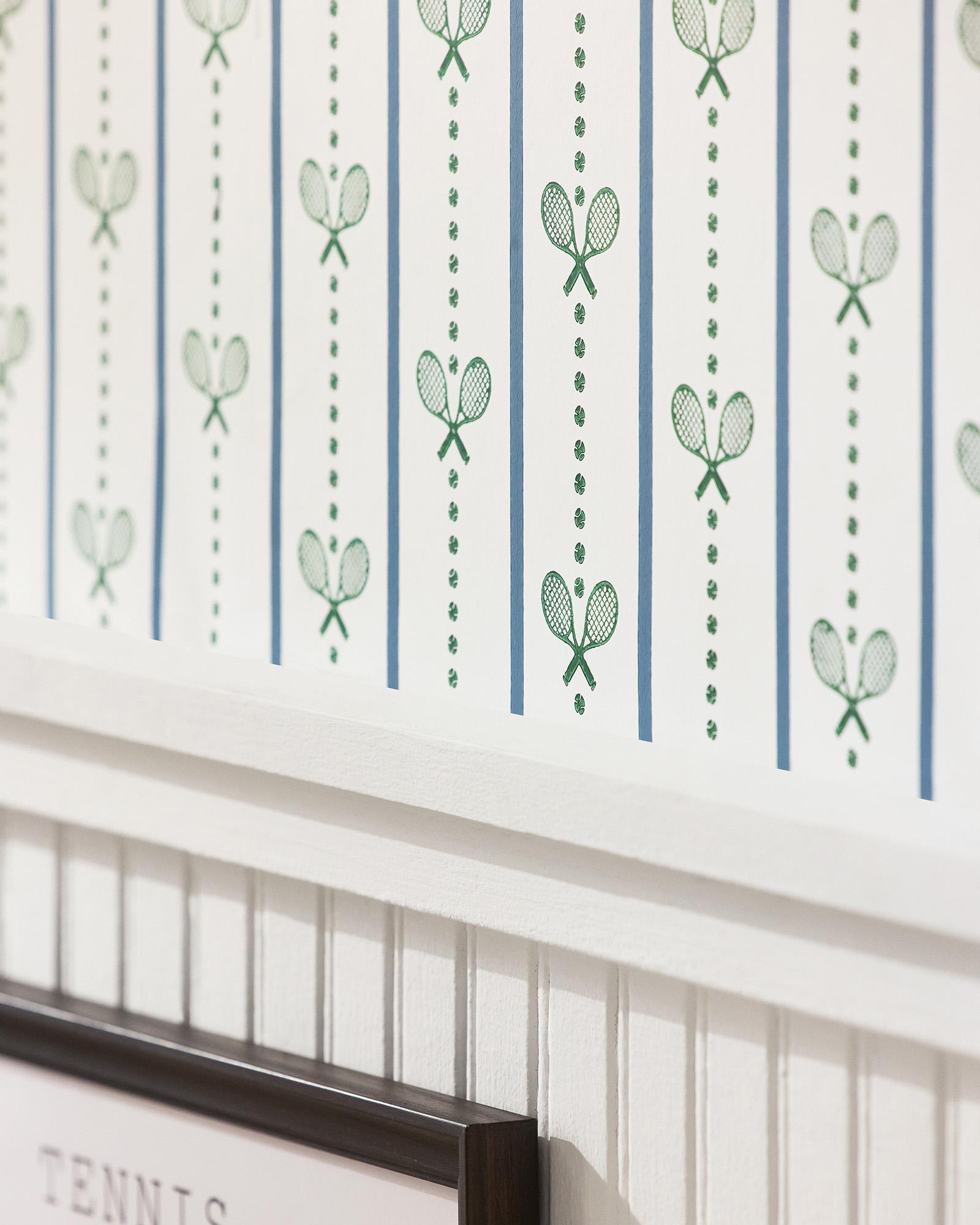 Kids-Decor-Wallpaper-Green-Blue-Borderline-Stripe-Match-Point-brand ...