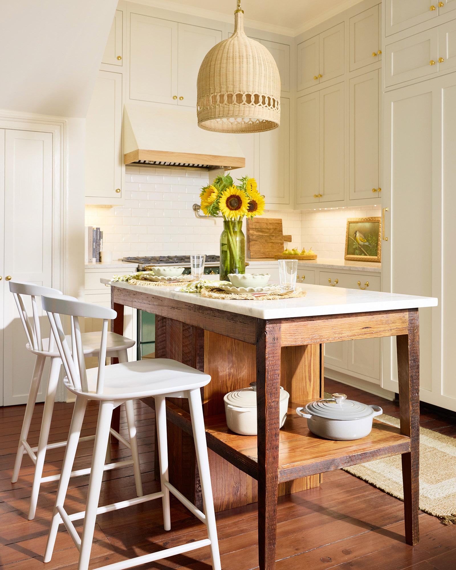 KitchenCounterStoolsSageCarterWyecreekRattanWickerBellPendant