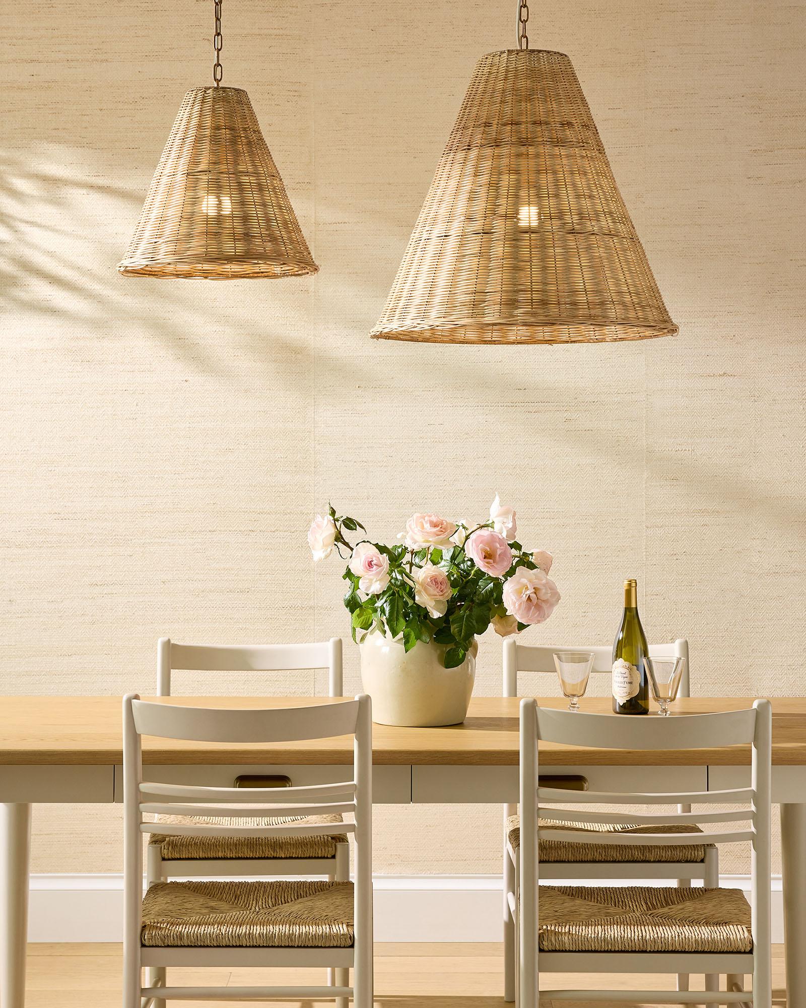 Santa Barbara Rattan Taper Pendant - Thumbnail 4