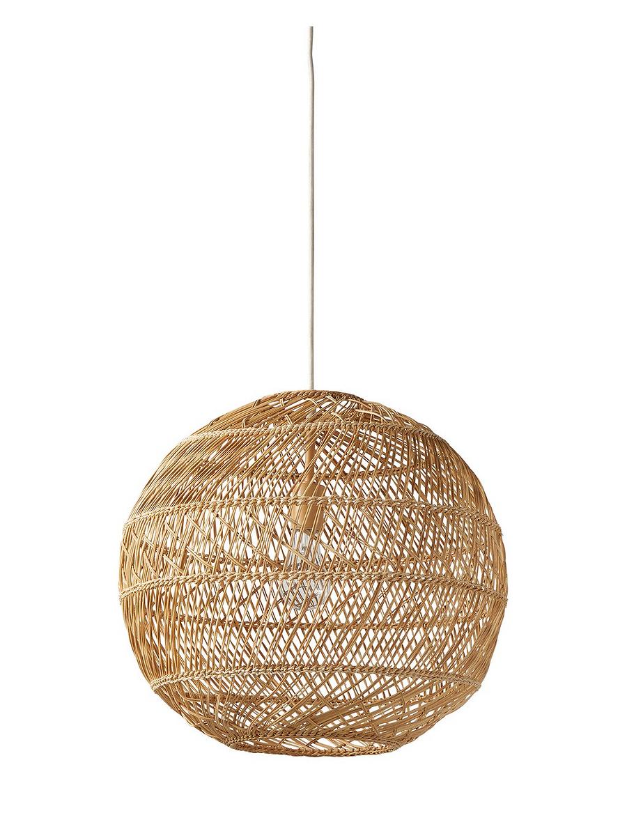 Round rattan pendant light deals