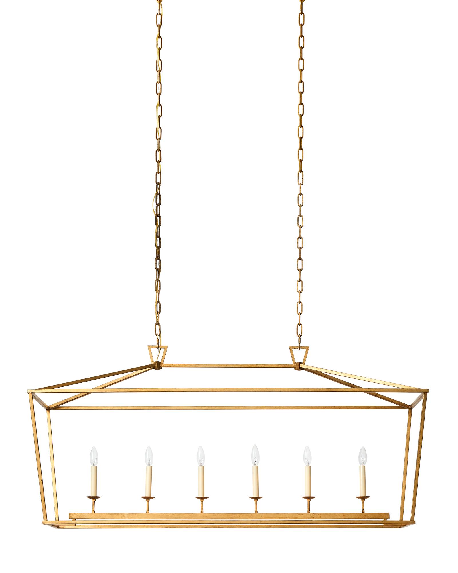 Kentfield Long Chandelier - Antique Brass by Serena & Lily