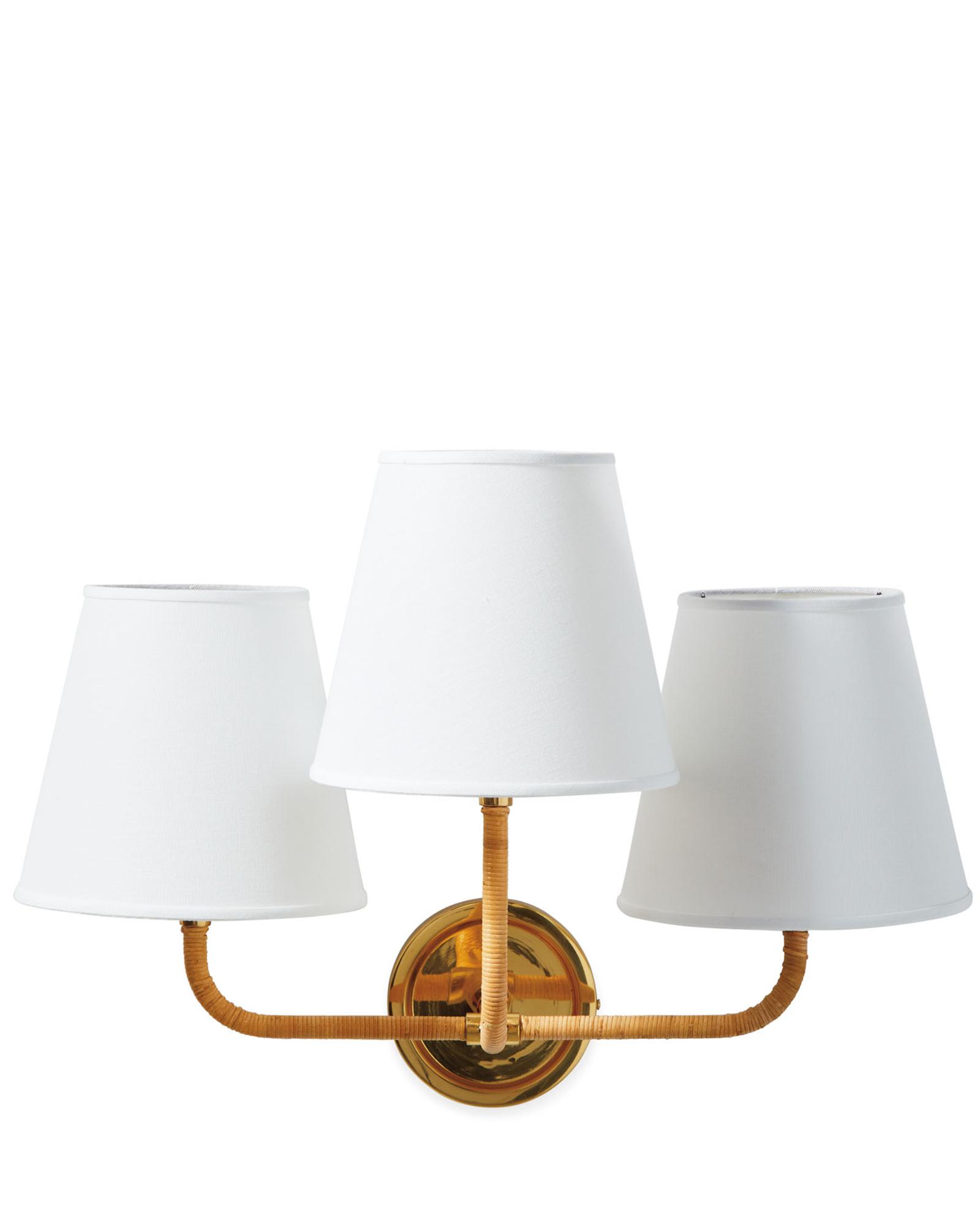 LE’RURE リルアー　SERENA Jacquard flare Larkspur Triple Sconce – Brass | Serena & Lily