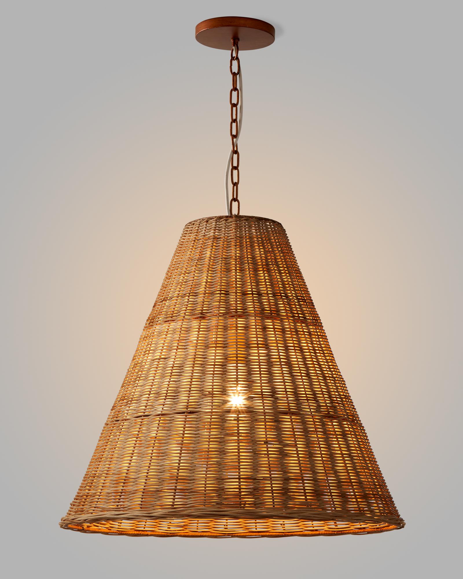 Santa Barbara Rattan Taper Pendant - Thumbnail 2