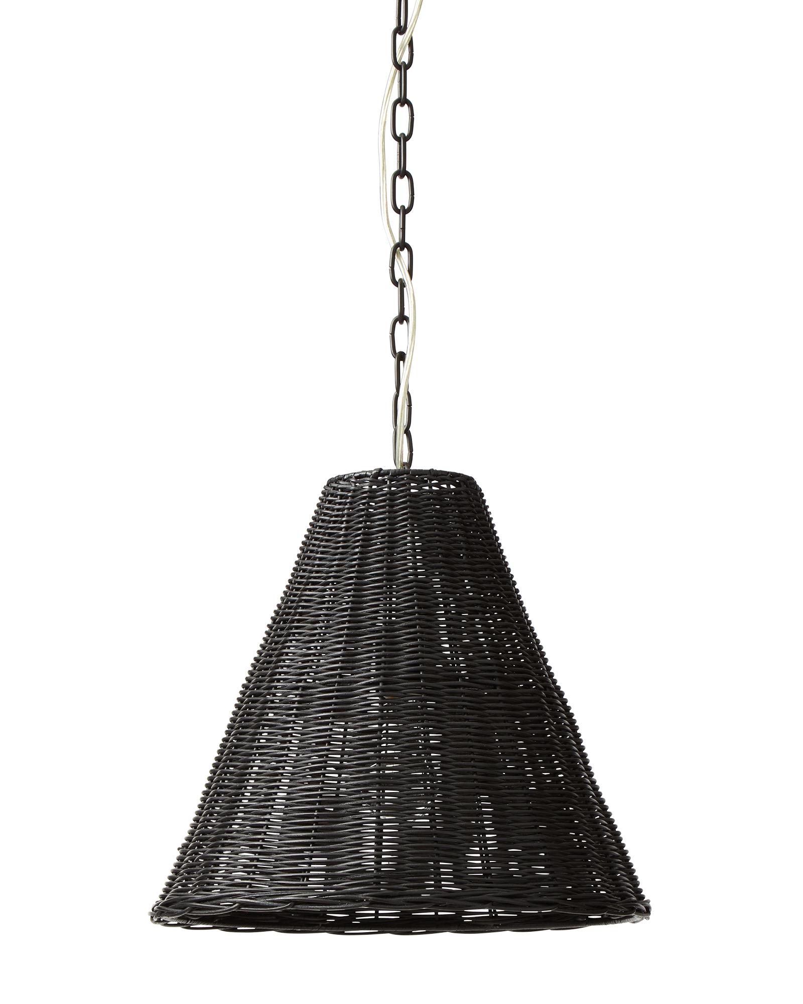 Santa Barbara Taper Rattan Pendant - Black – 26