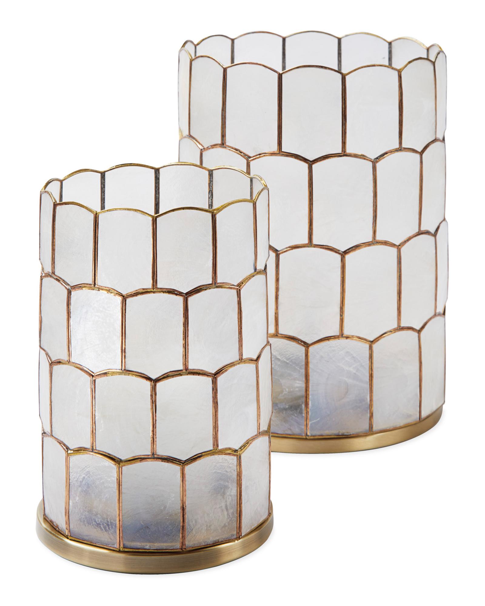 Scalloped Capiz Hurricane - Pillar | Serena and Lily