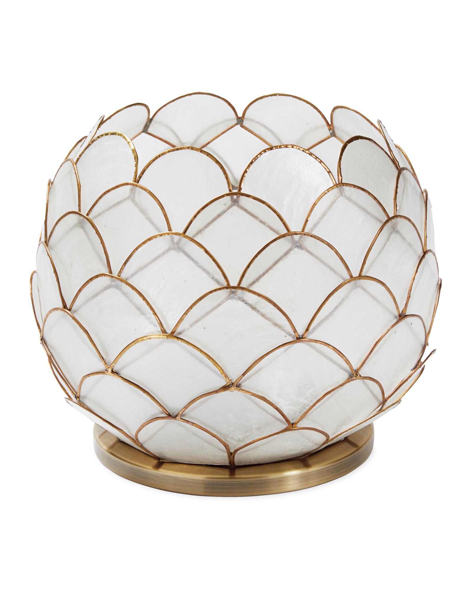 Scalloped Capiz Hurricane - Round | Serena and Lily