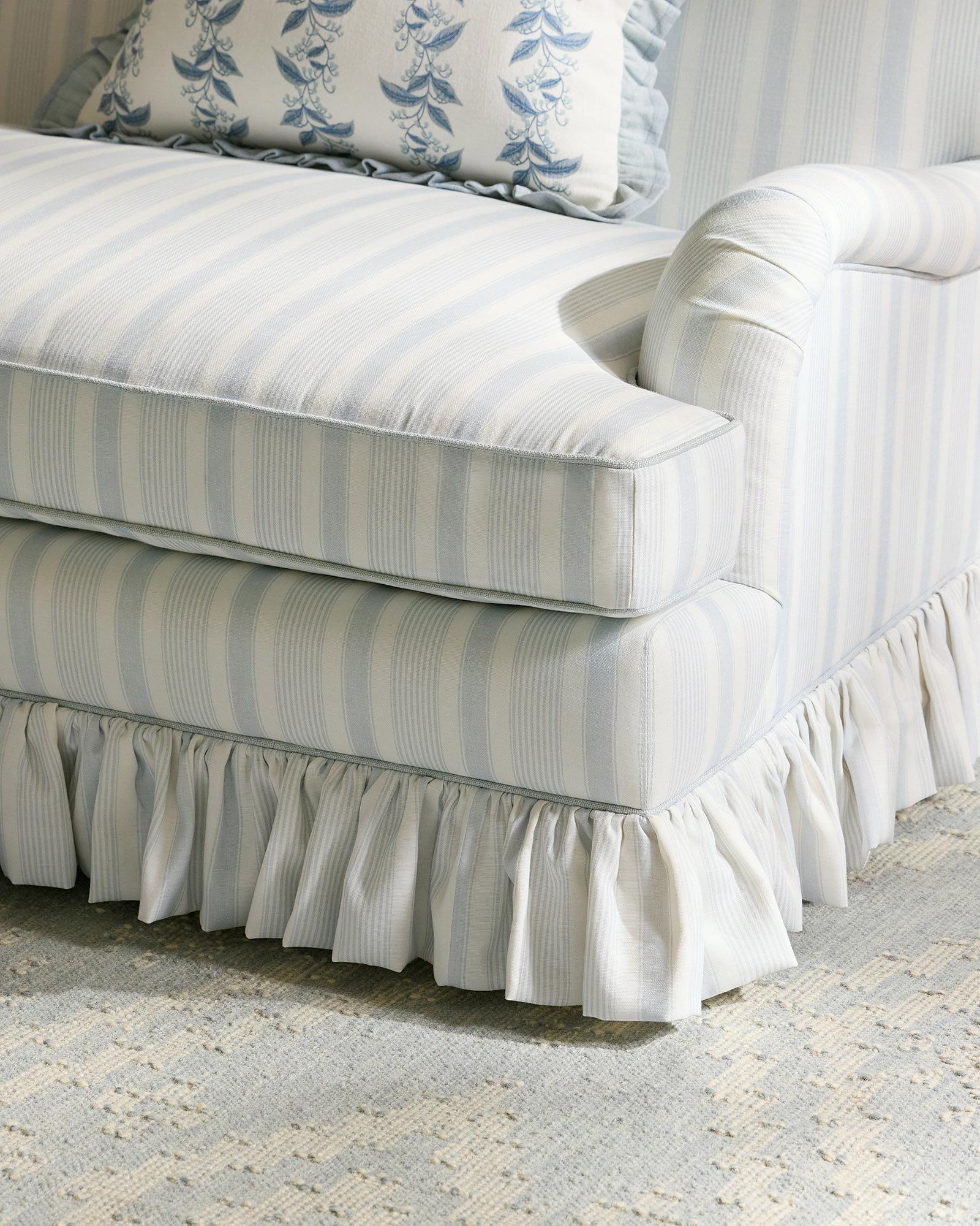 Living-Room-Sofa-Sky-Blue-Striped-Ruffled-Skirt-Miramar-Blakely-Rug ...