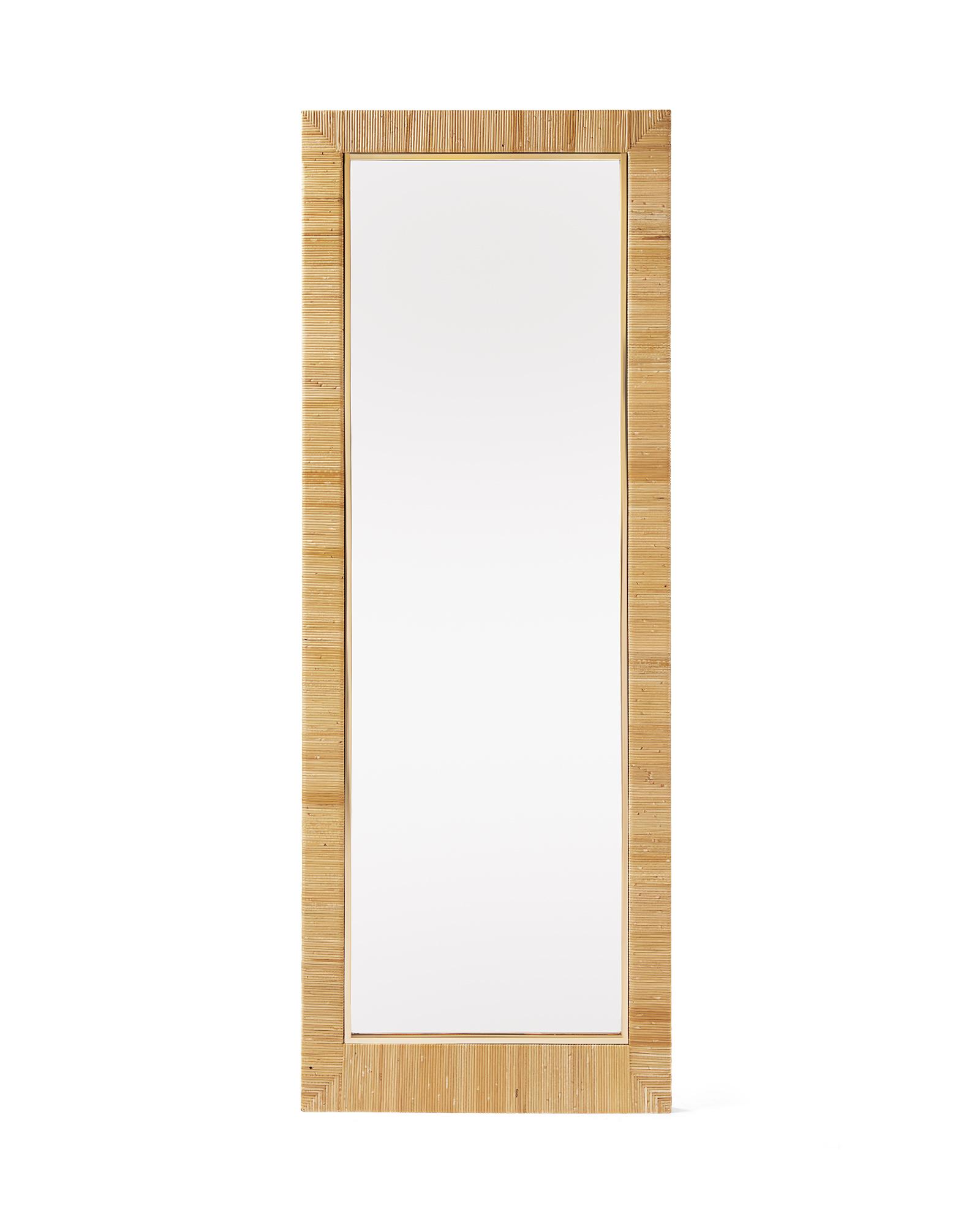 Montara Rattan Floor Mirror | Serena and Lily