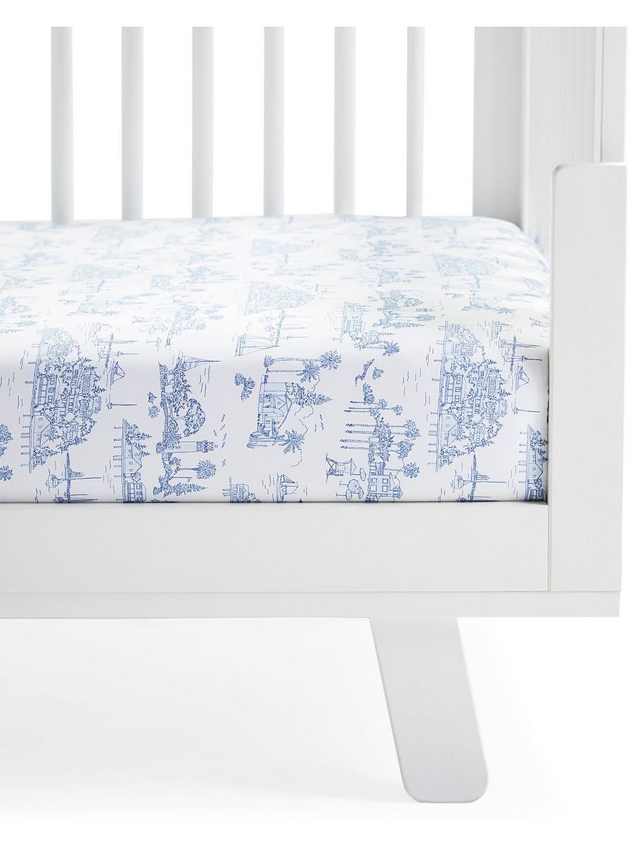 Blue crib sheets sales