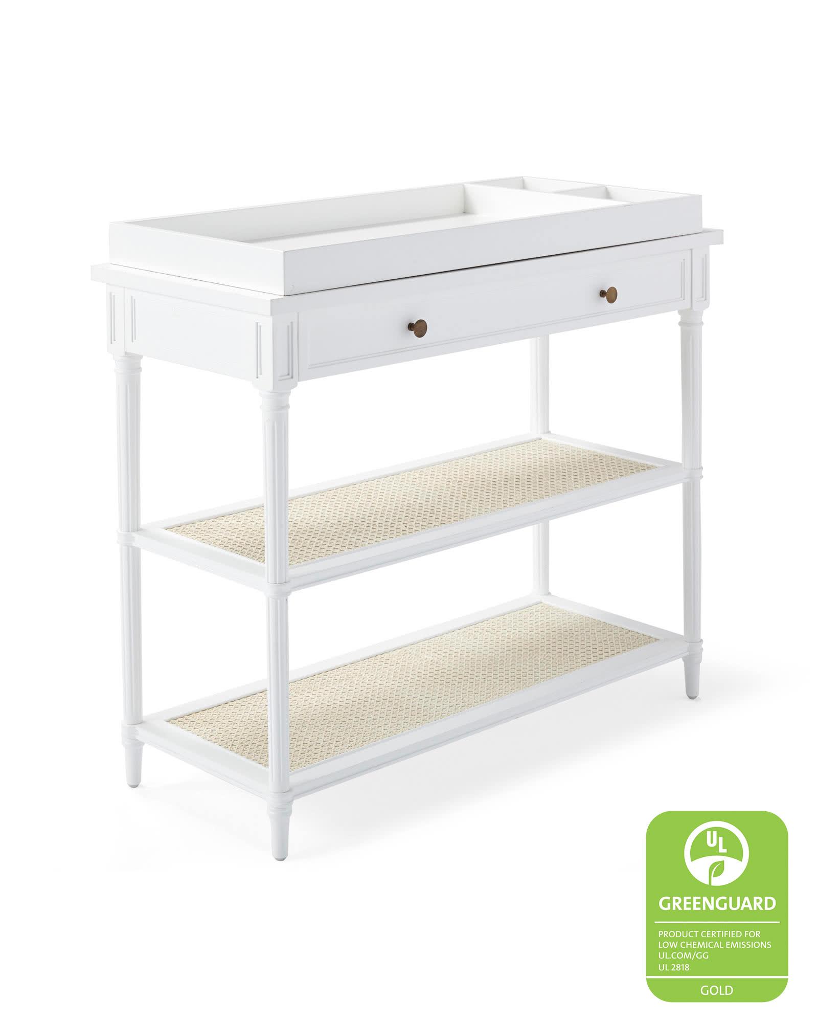 Nursery_Harbour_Changing_Table_White_WITH_TRAY_Greenguard_Angle_MV_0330