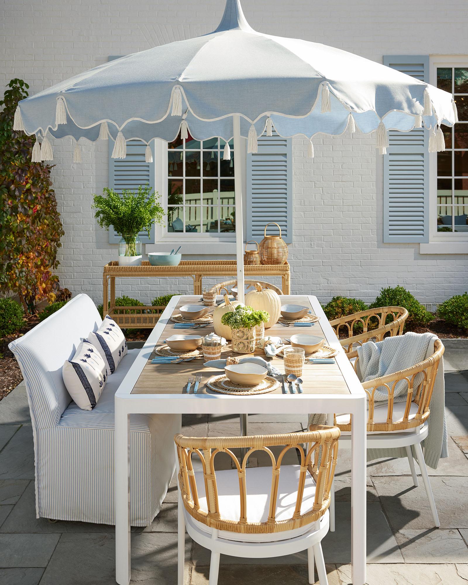 Outdoor-Dining-Capitola-Table-Coastal-Blue-Alicante-Tassel-Umbrella ...