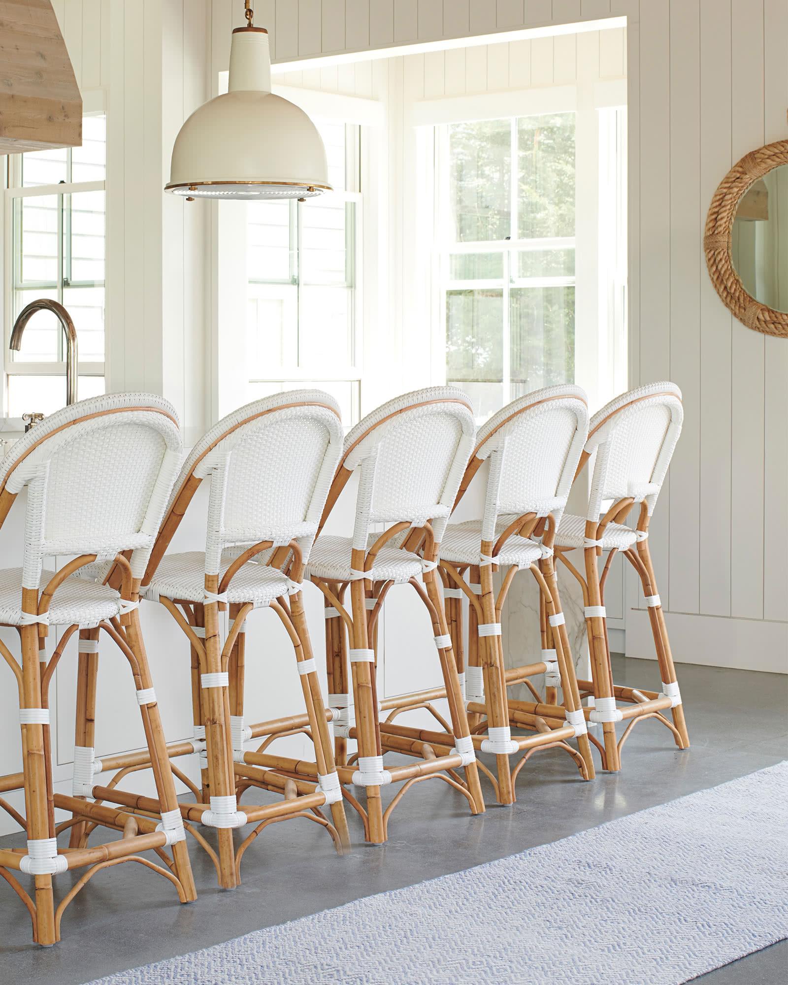 Riviera Rattan Bar & Counter Stools Serena and Lily