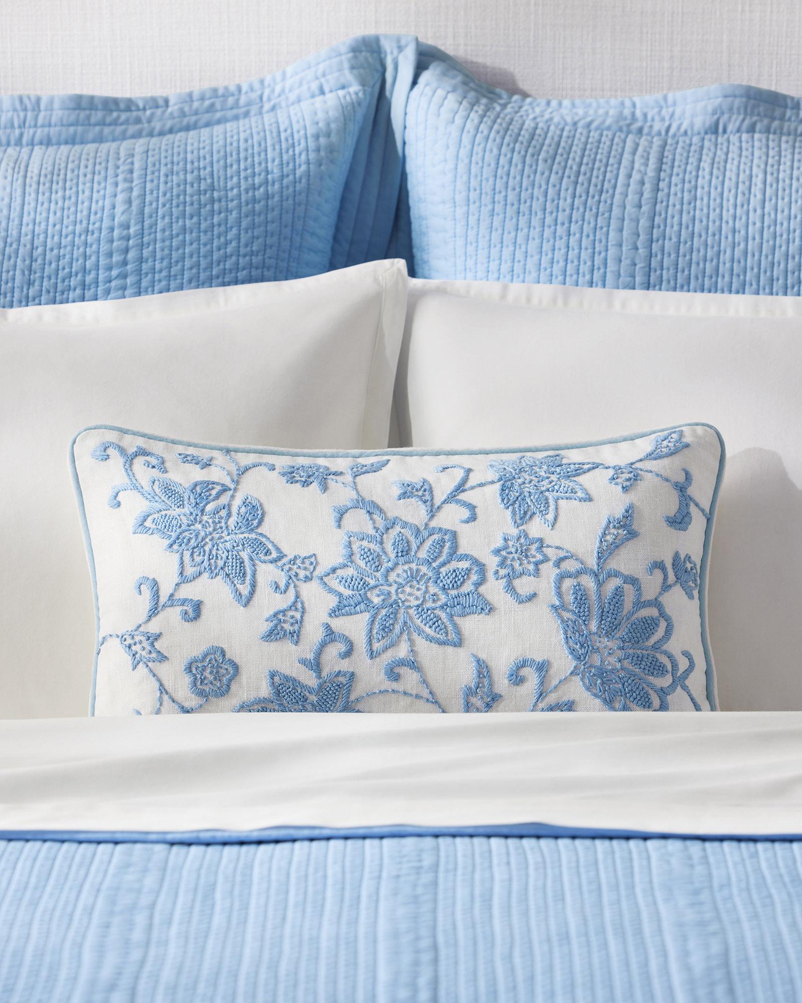 PillowCoverMarigotHydrangeaBlueCortinaCottonSilkQuiltShams