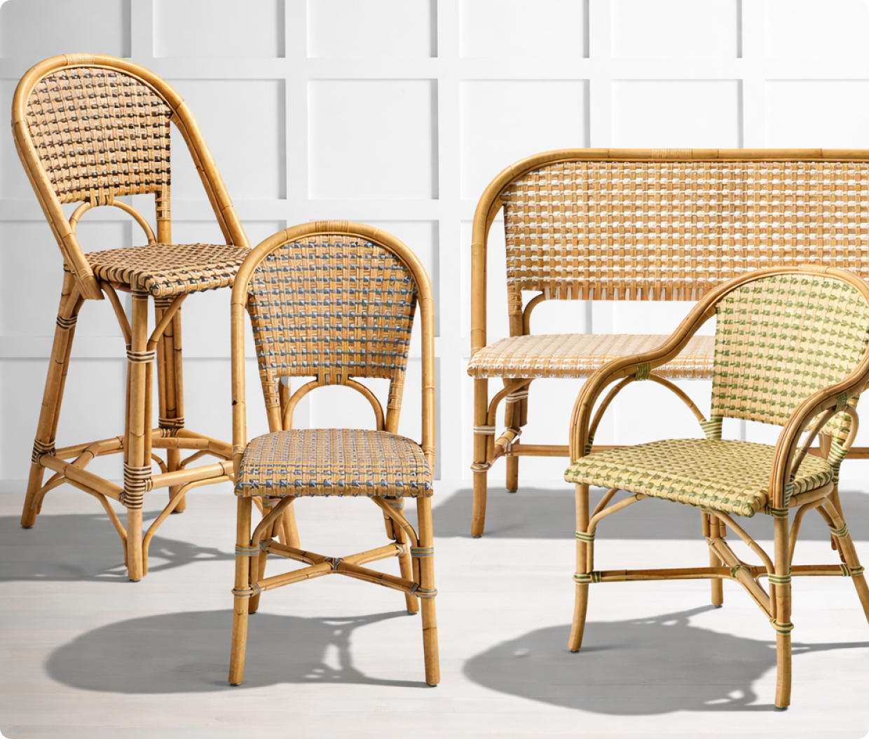 Riviera Étoile Rattan Counter Stool | Serena & Lily