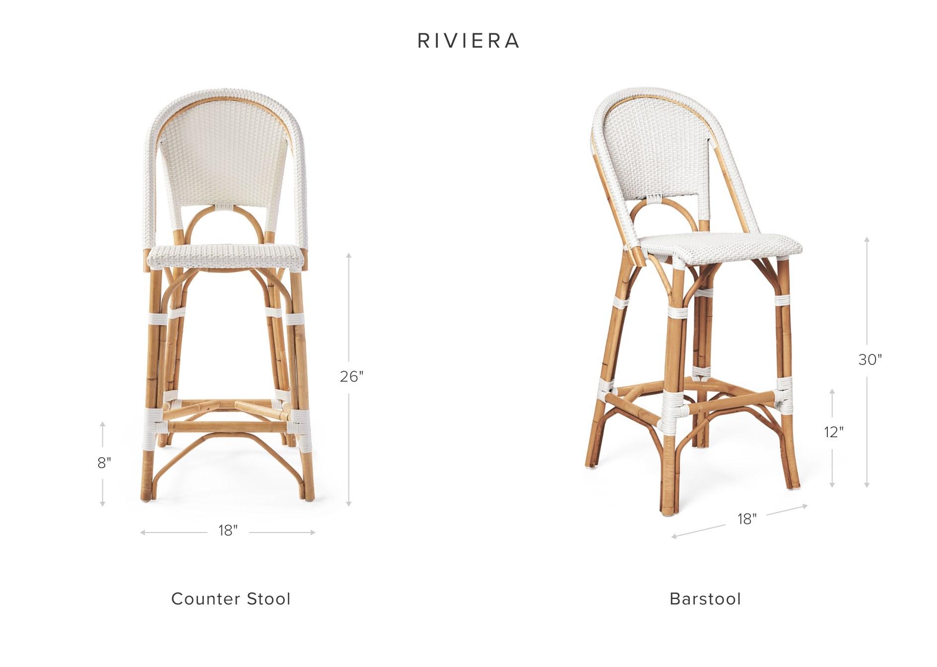 Riviera Rattan Bar & Counter Stools Serena and Lily