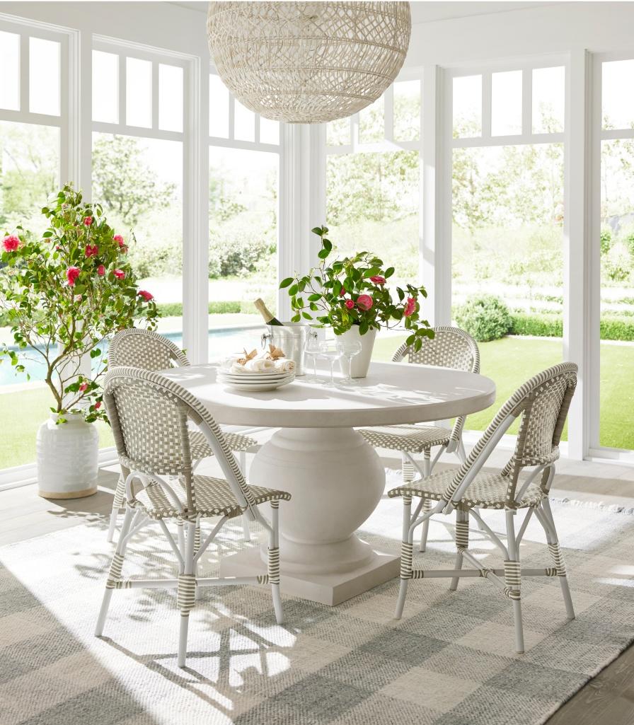 Serena and lily white dining table deals