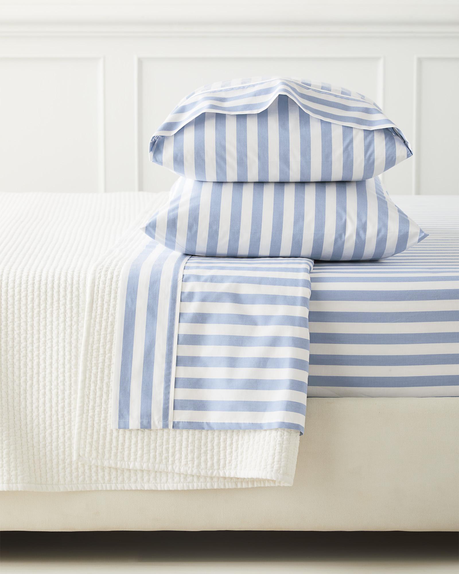 Beach Club Stripe Percale Sheet Set Serena and Lily