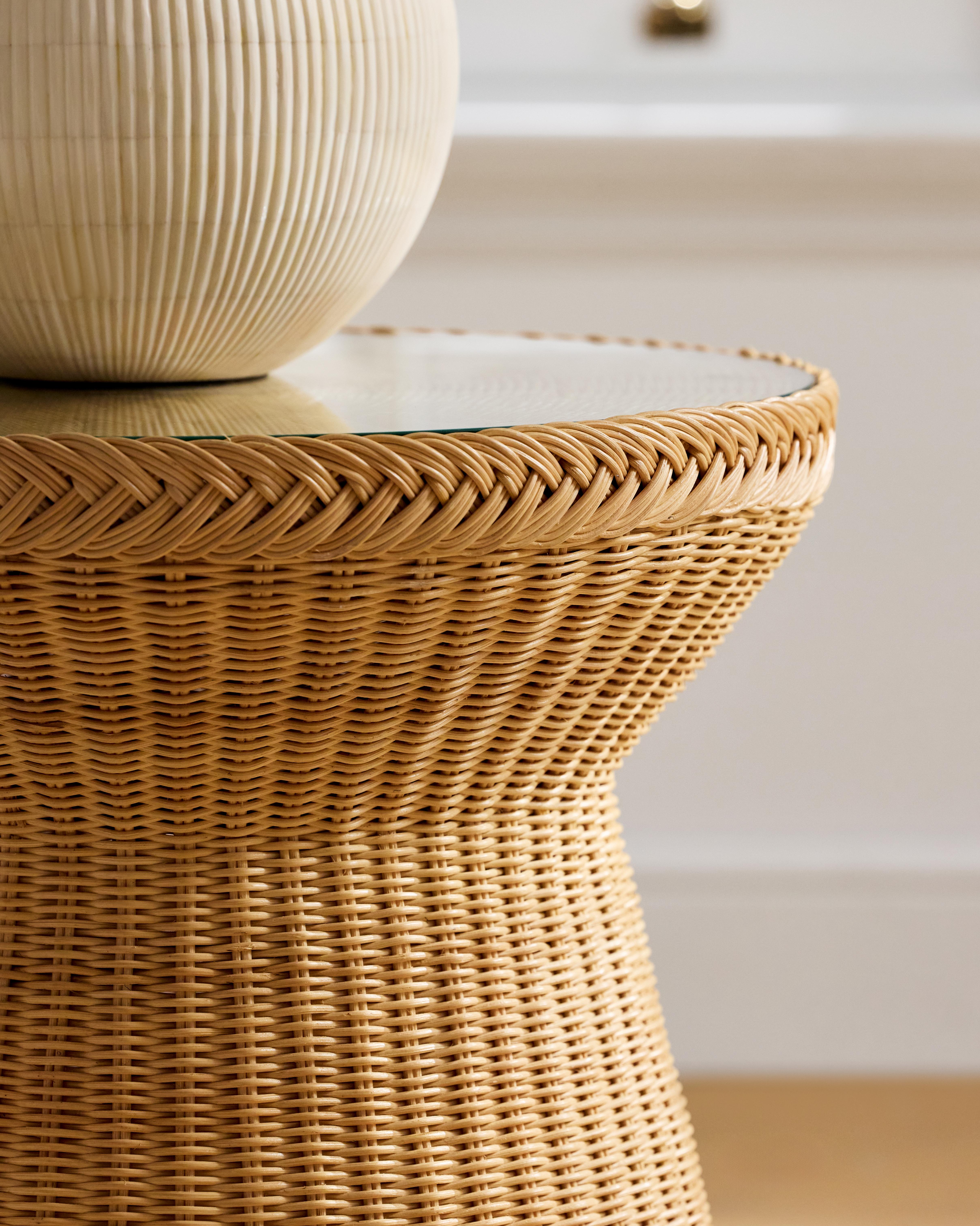 Serena & Lily Salinas Rattan Side Table