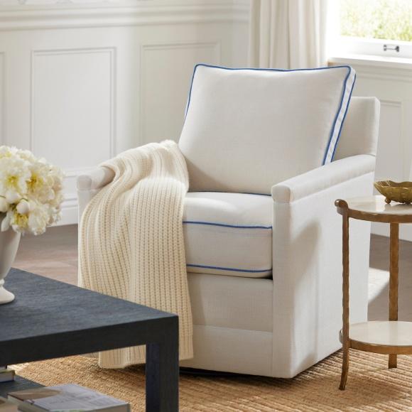 Serena and lily swivel chair deals