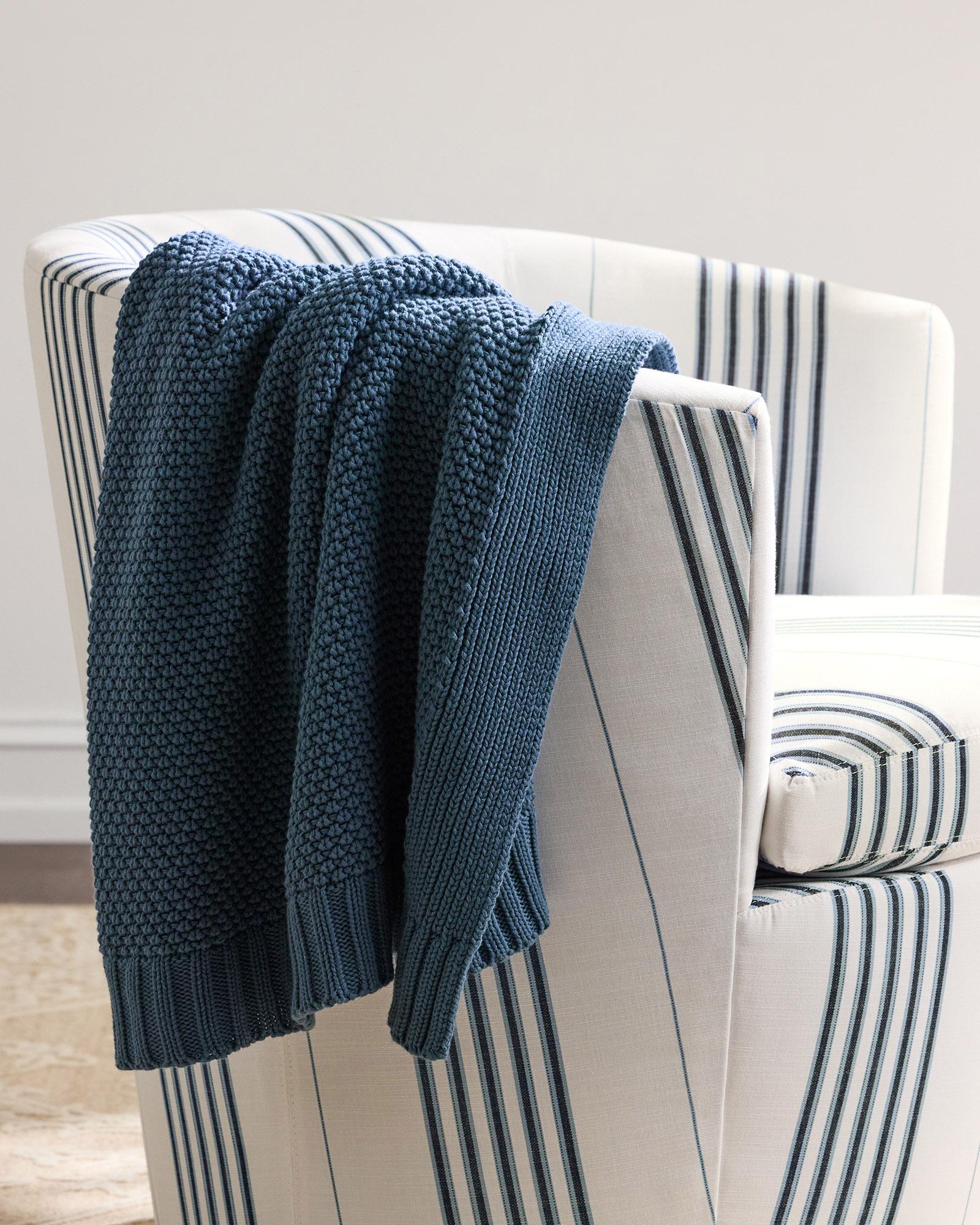 ThrowBlueIndigoSomersetCottonSeabrookOutdoorSwivelChairbrand