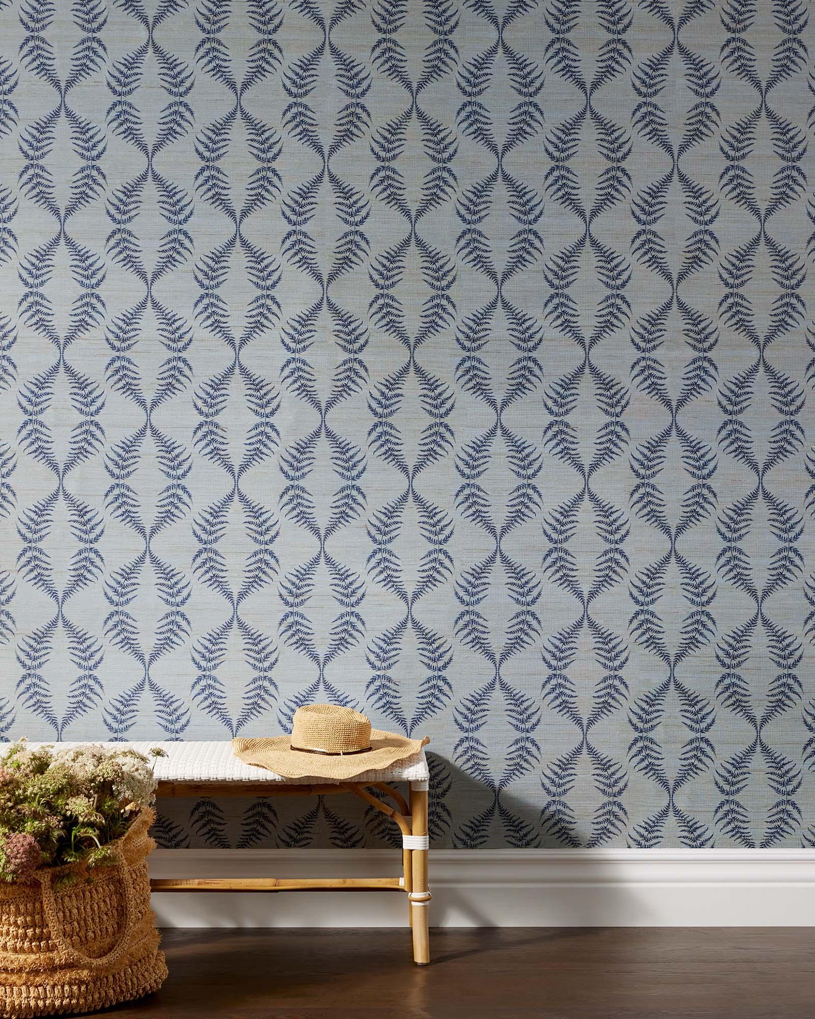 Serena & Lily Grasscloth Wallcovering- Navy popular