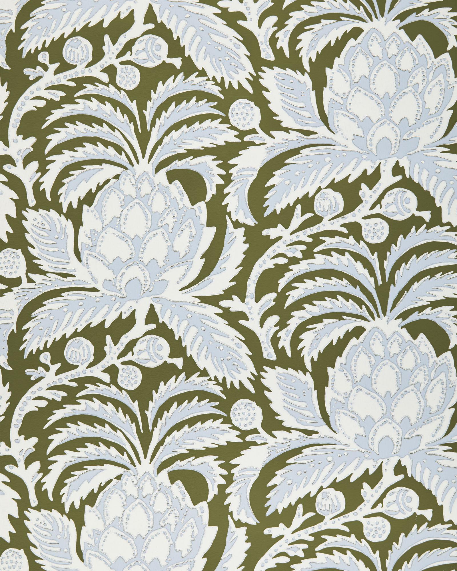 Serena & Lily Artichoke Wallpaper - Vintage Indigo/Coastal newest Blue