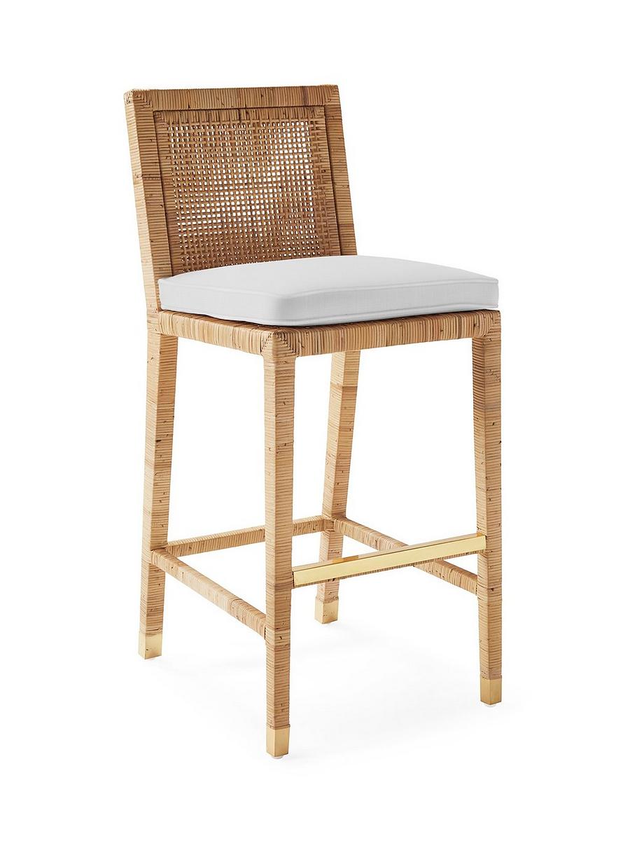 Rattan bar stool with cushion deals