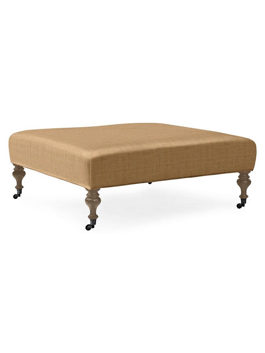 Chelsea Ottoman Turned Leg Natural Raffia Serena and Lily