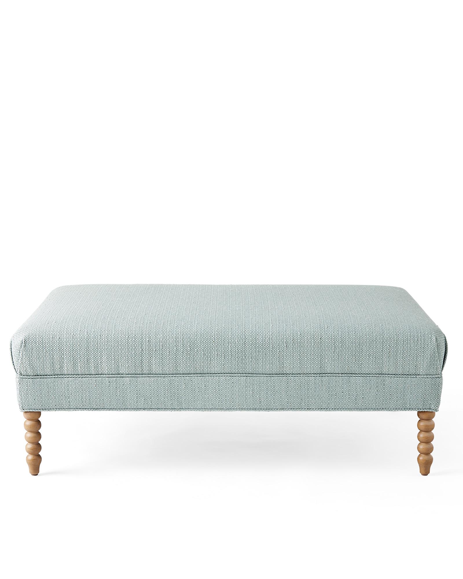Beckett Coffee Table Ottoman - Raffia Weave Coastal Blue