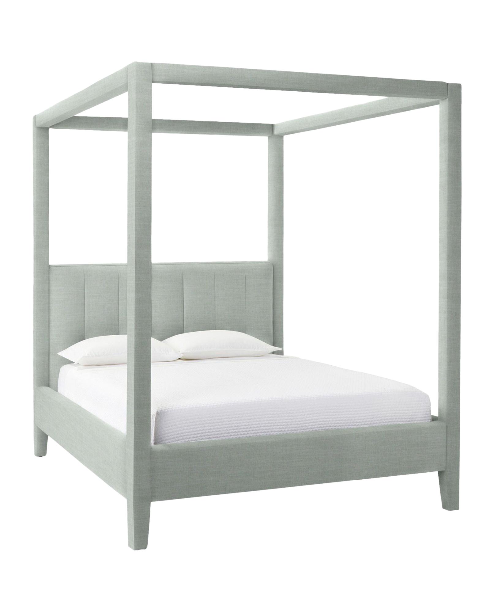 Franklin Four Poster Bed - Raffia Coastal Blue | Serena & Lily