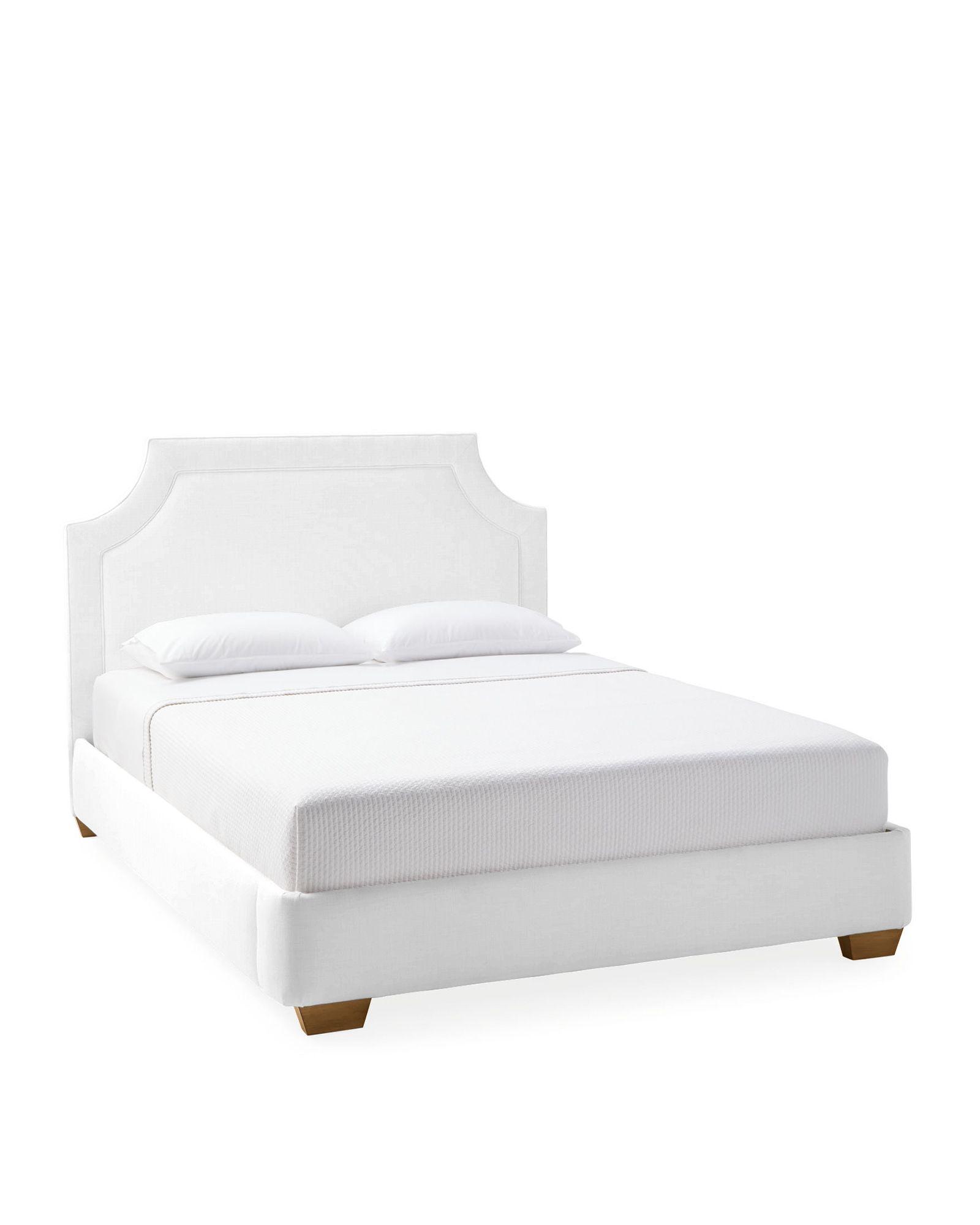 NEW Serena & Lily Border Frame Bedskirt (Queen)-White top