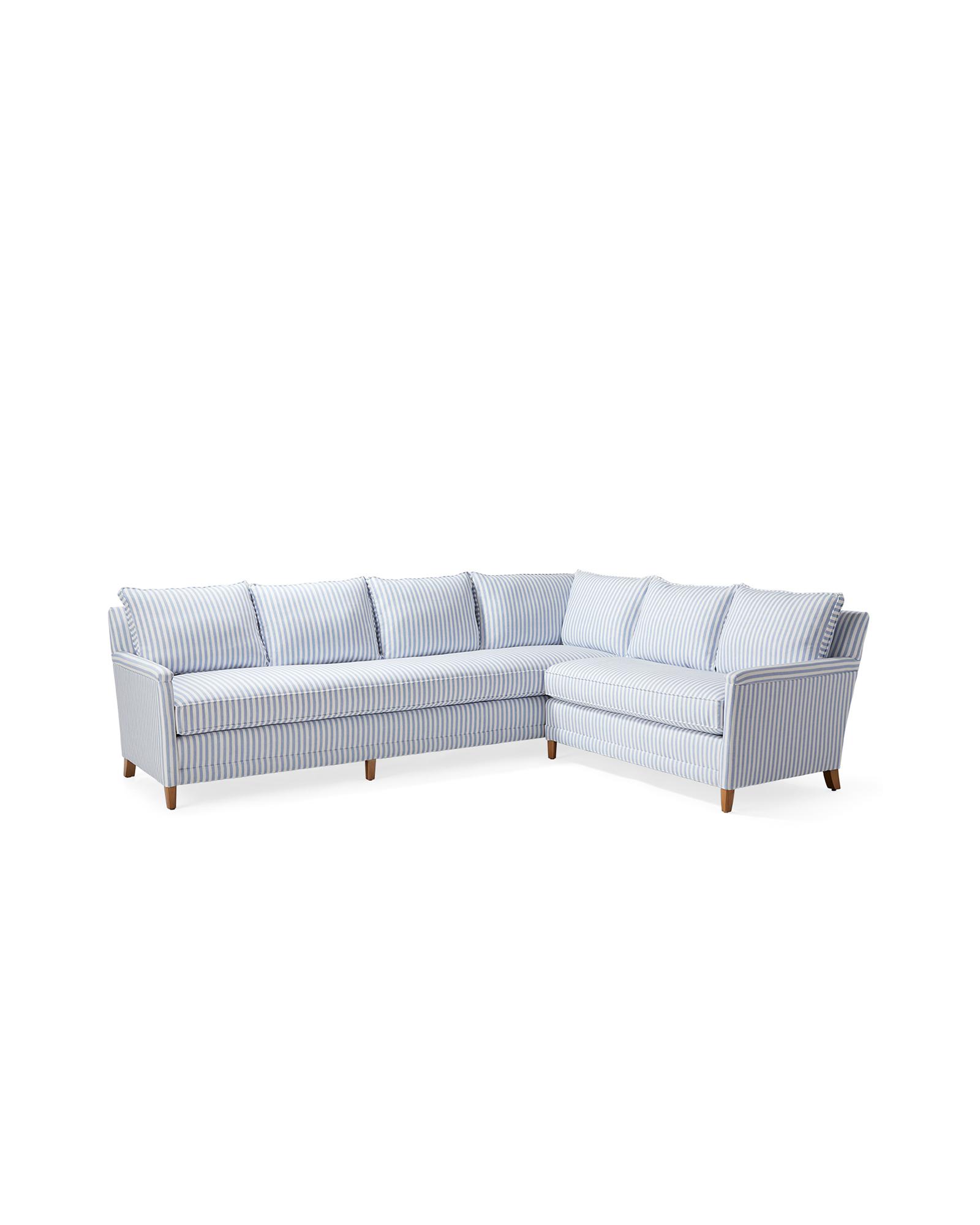 Spruce Street Track Arm L-Sectional - Hydrangea Bengal Stripe