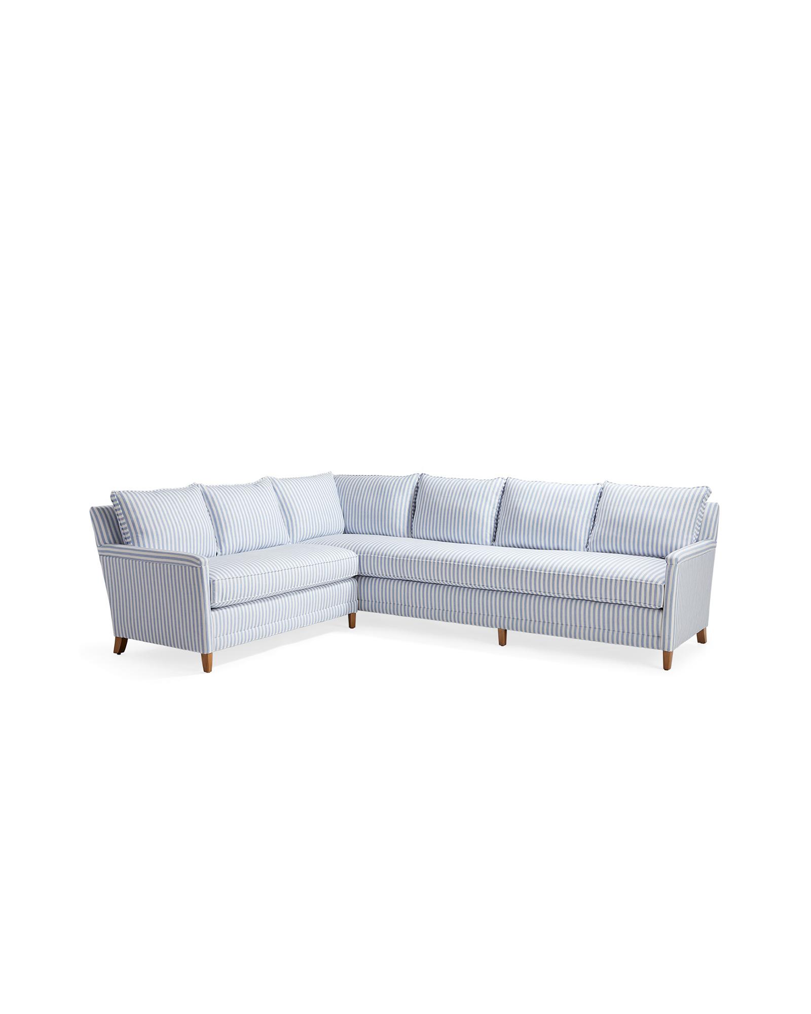 Spruce Street Track Arm L-Sectional - Hydrangea Bengal Stripe