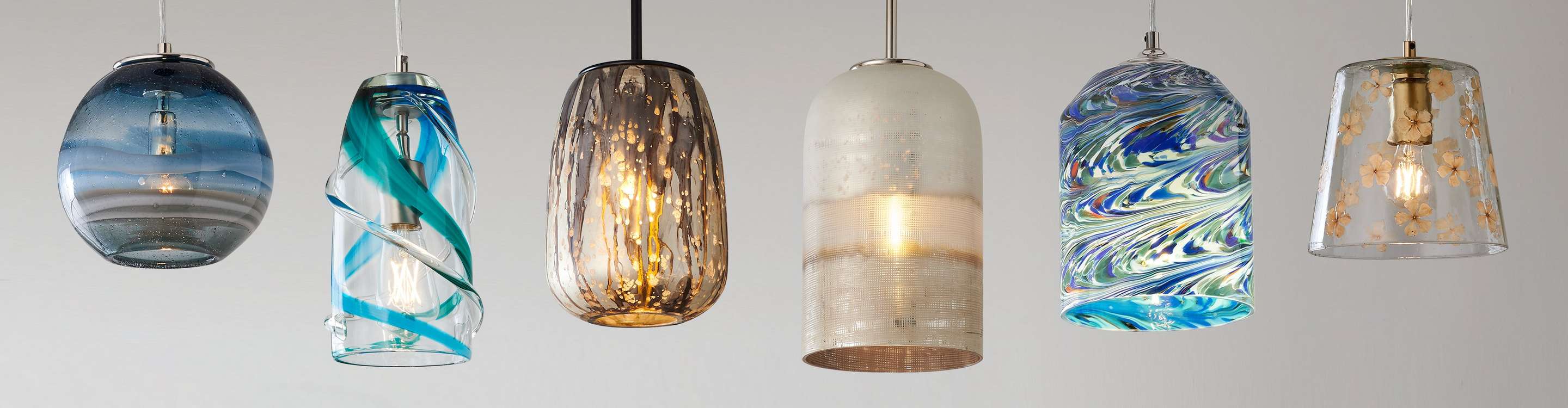 Collection of art glass pendants