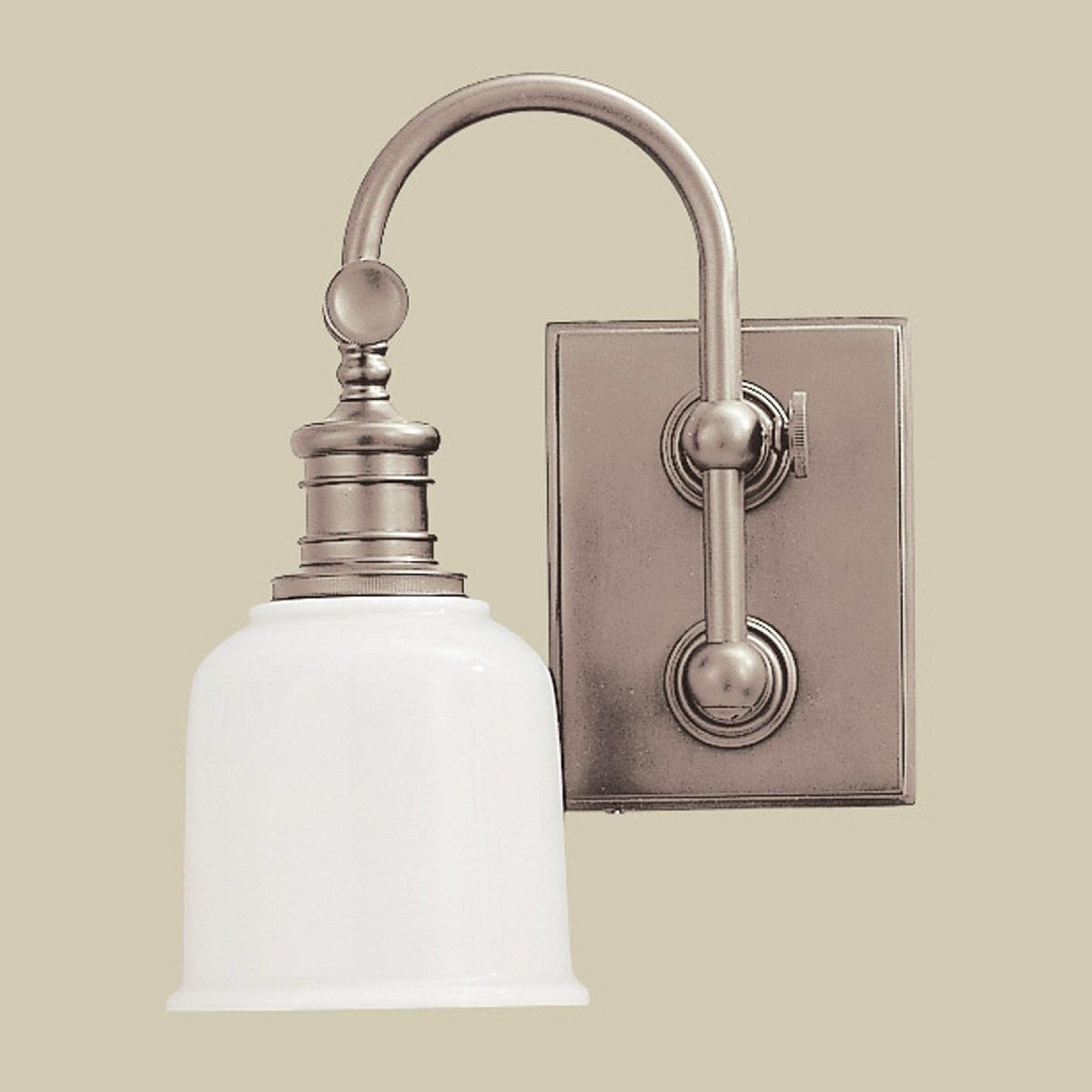 A Well Appointed Bath Sconce with Satin Nickel / Opal Glass color