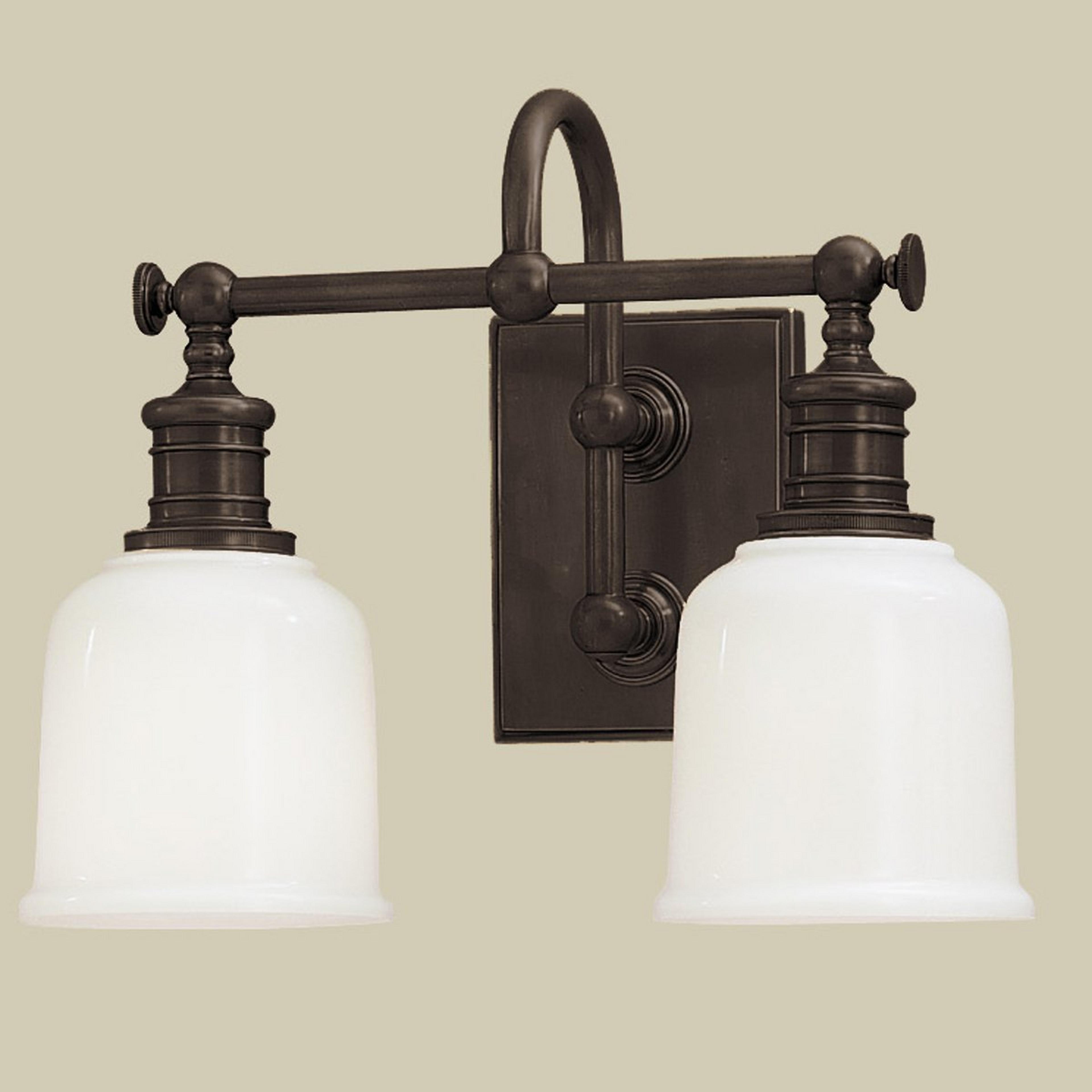 A Well Appointed Vanity Light - 2 Light with Bronze / Opal Glass color