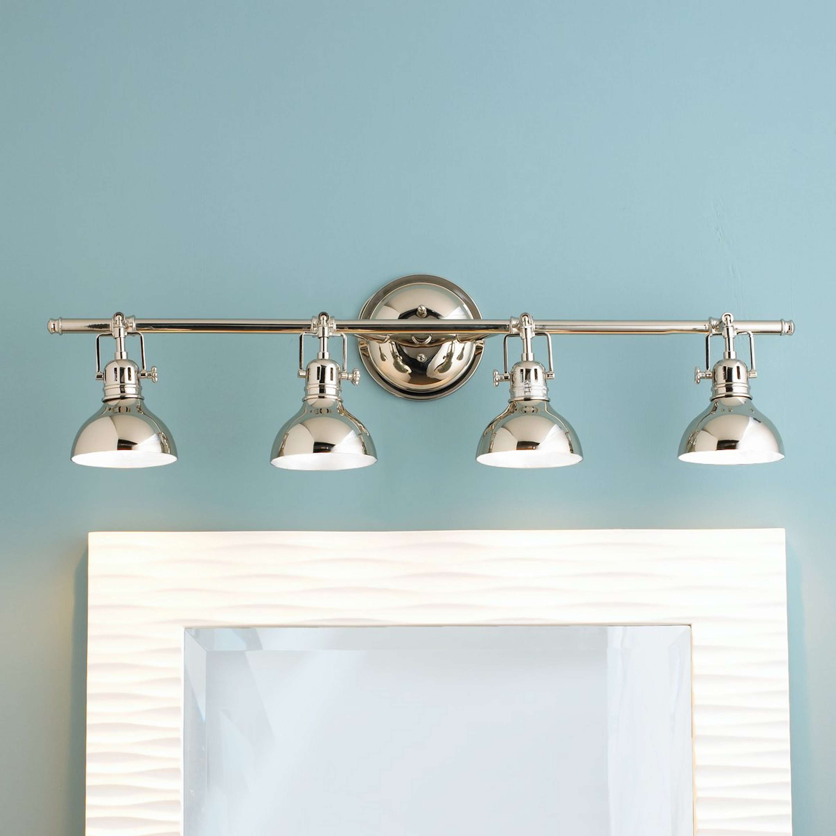 A Pullman Vanity Light - 4 Light with Polished Nickel color