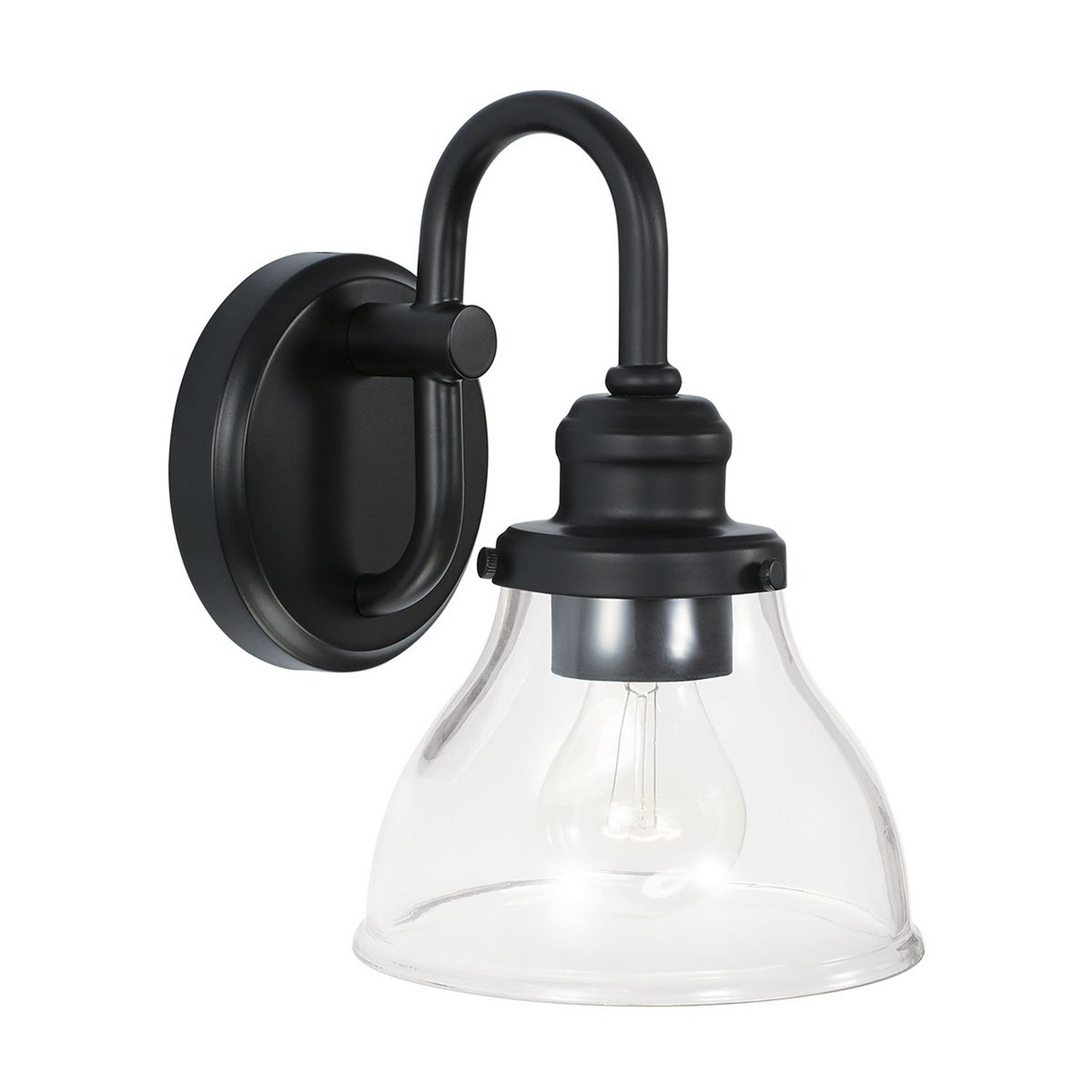 A Montpelier Bath Sconce - Clear with Black / Clear color
