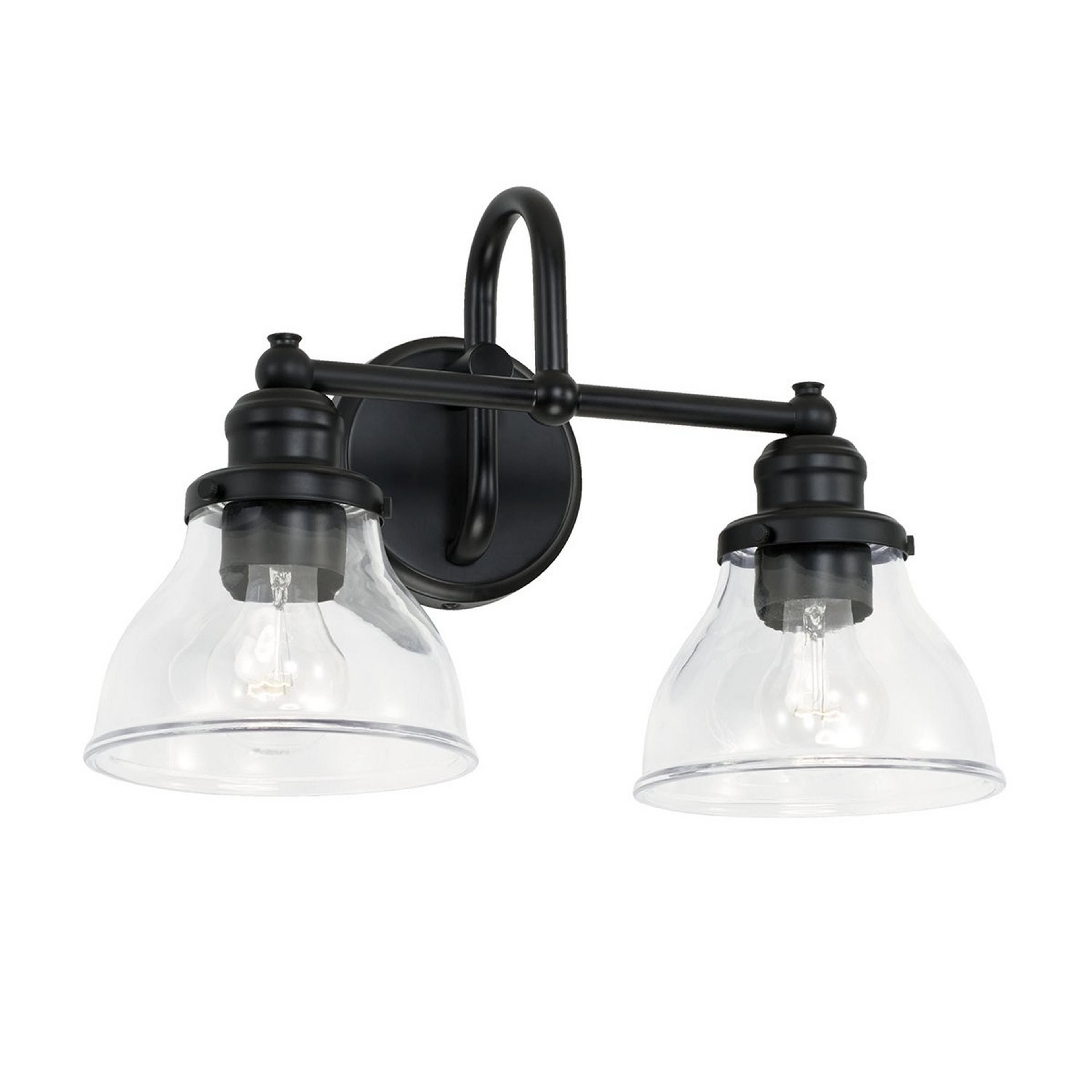 A Montpelier Vanity Light - 2 Light - Clear with Black / Clear color