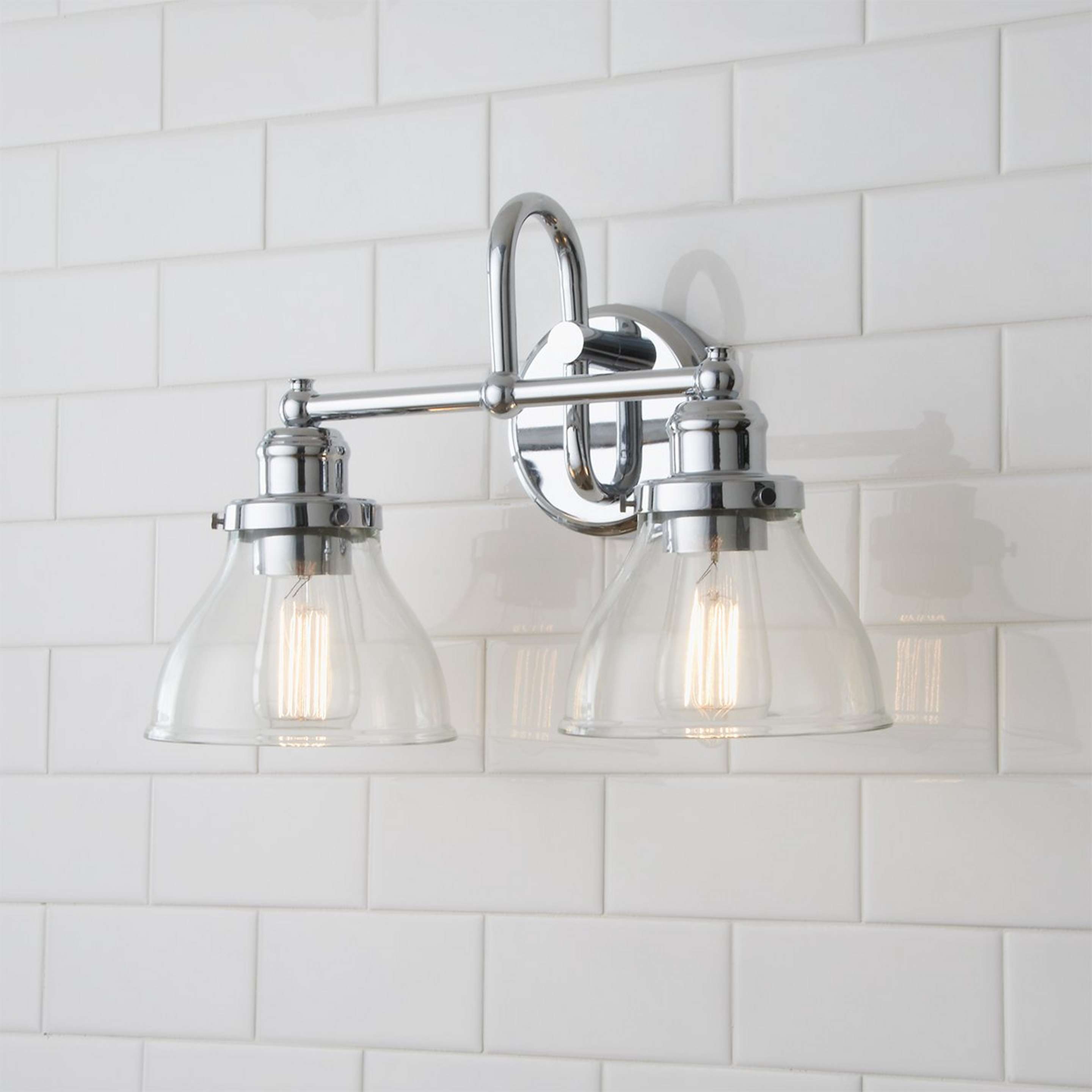 A Montpelier Vanity Light - 2 Light - Clear with Chrome / Clear color