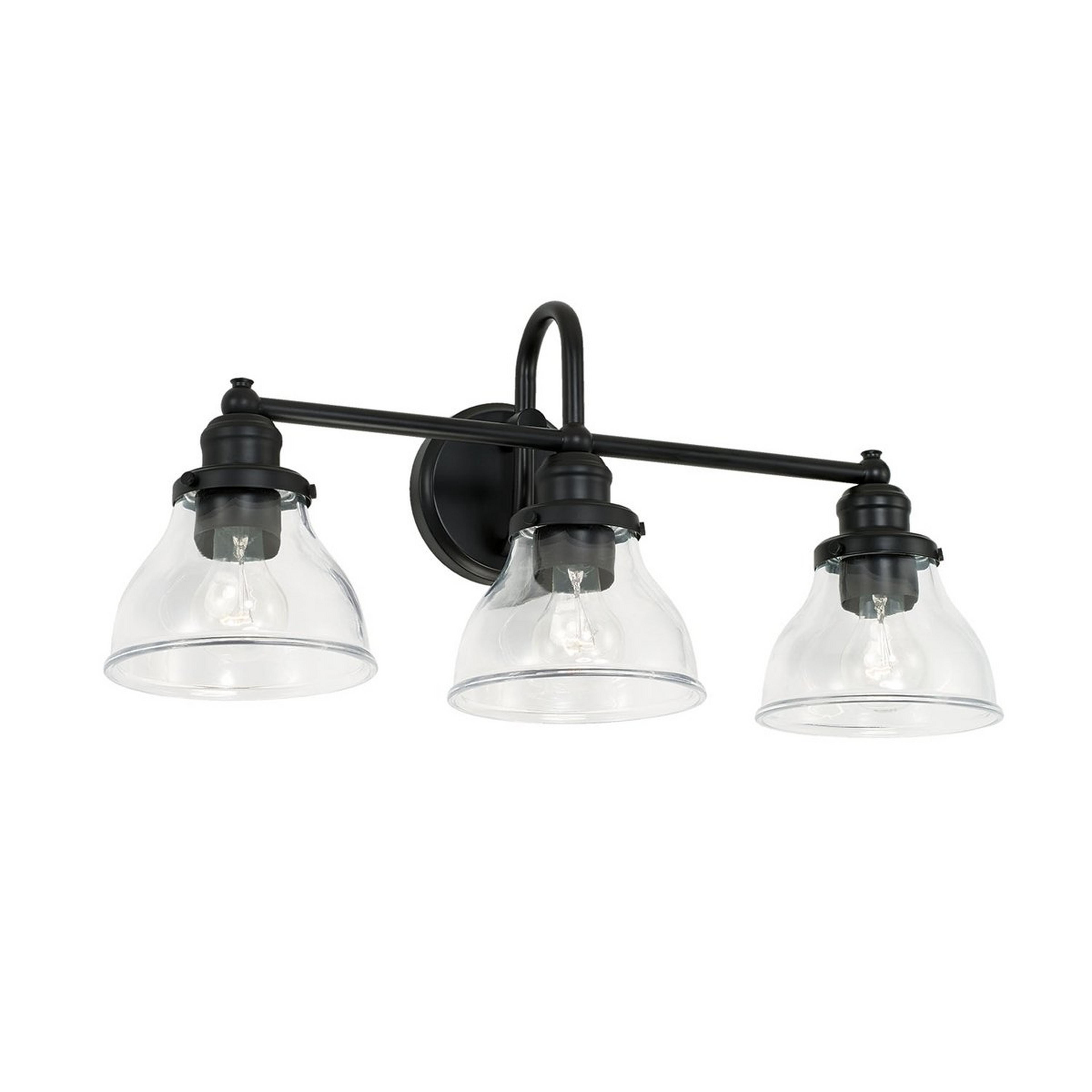 A Montpelier Vanity Light - 3 Light - Clear with Black / Clear color