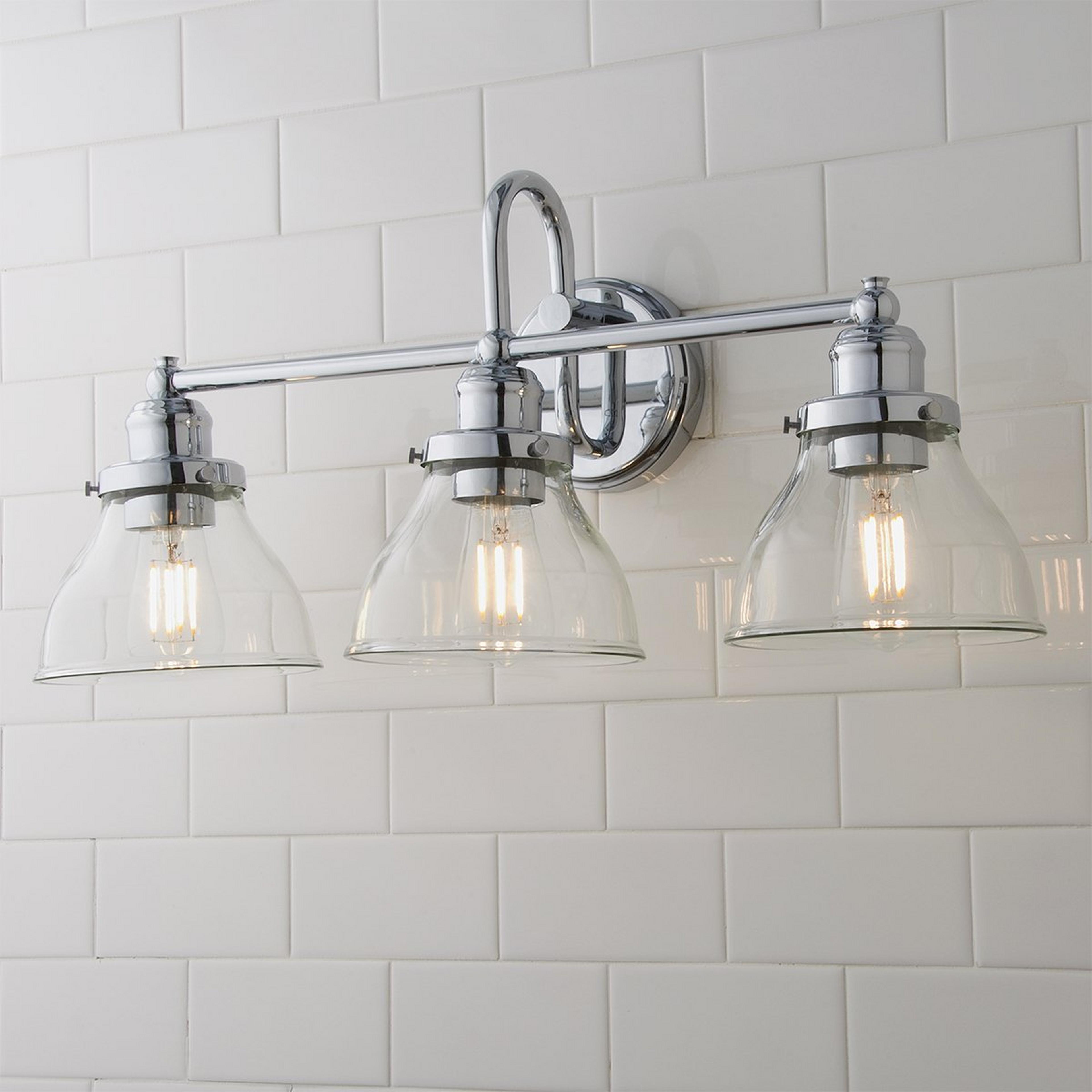 A Montpelier Vanity Light - 3 Light - Clear with Chrome / Clear color