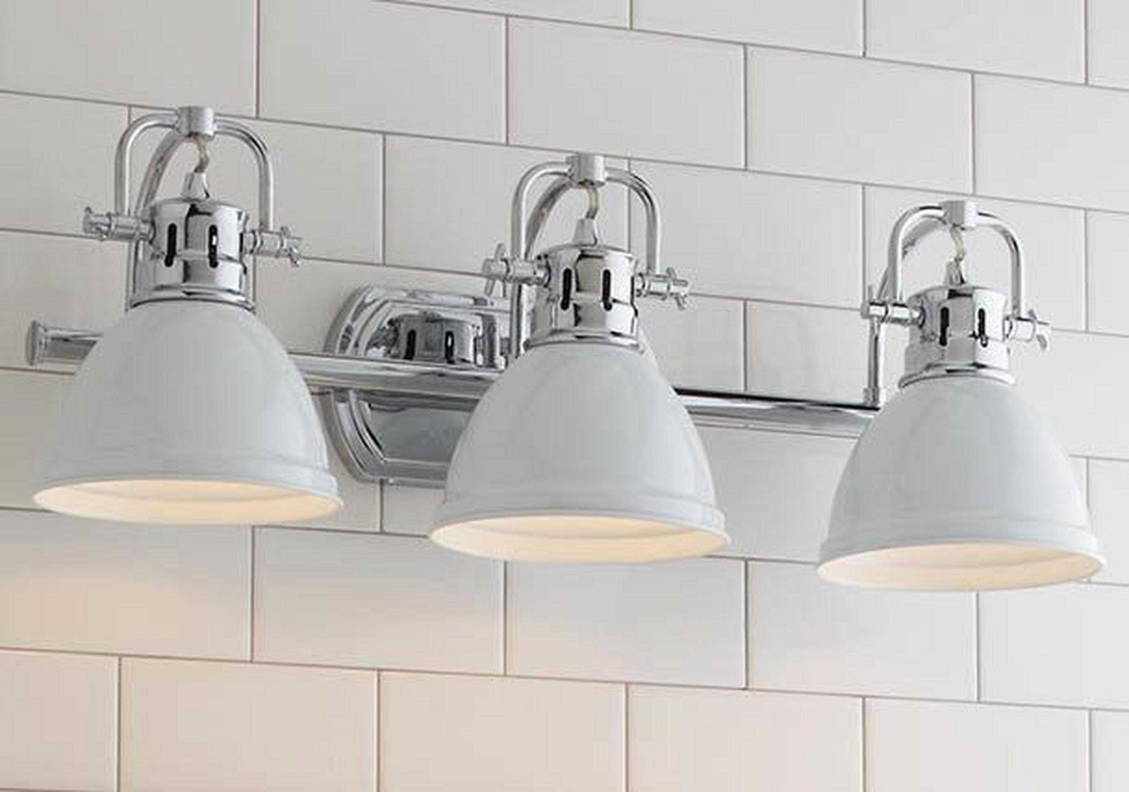 Chrome and White Classic Dome Shade Vanity Light