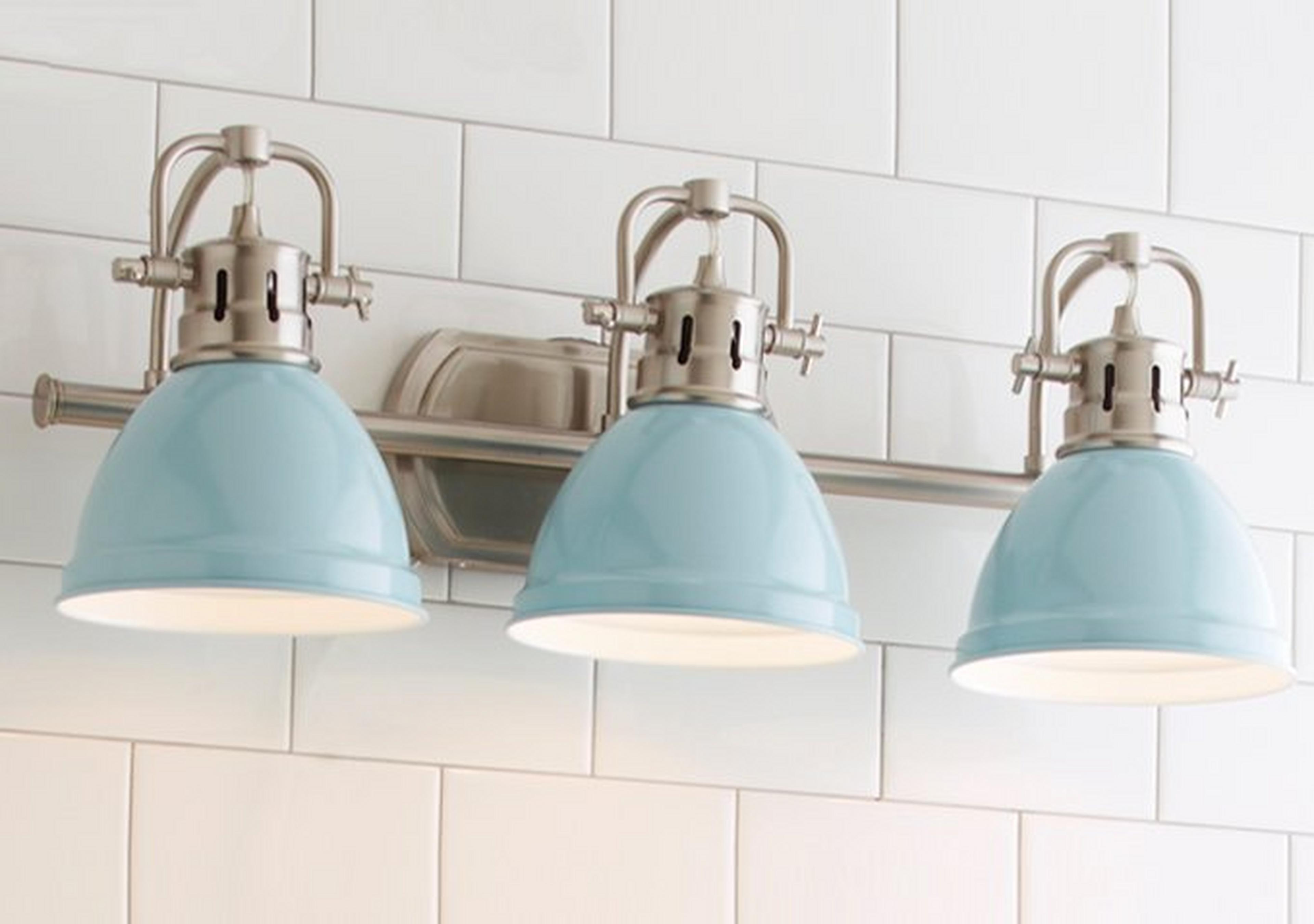 Pewter and Seafoam Classic Dome Shade Vanity Light