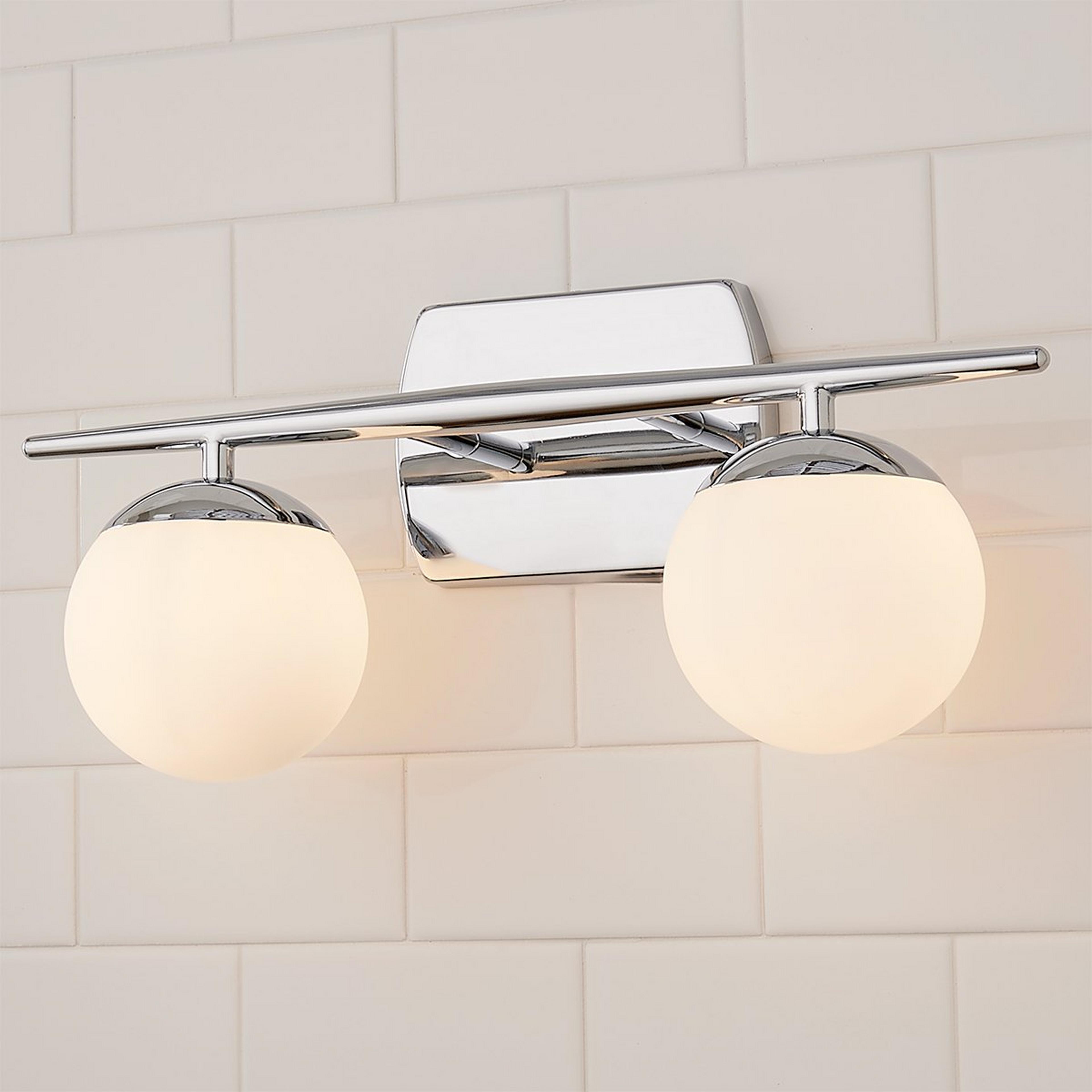 A Linear Globe Vanity Light - 2 Light with Chrome color