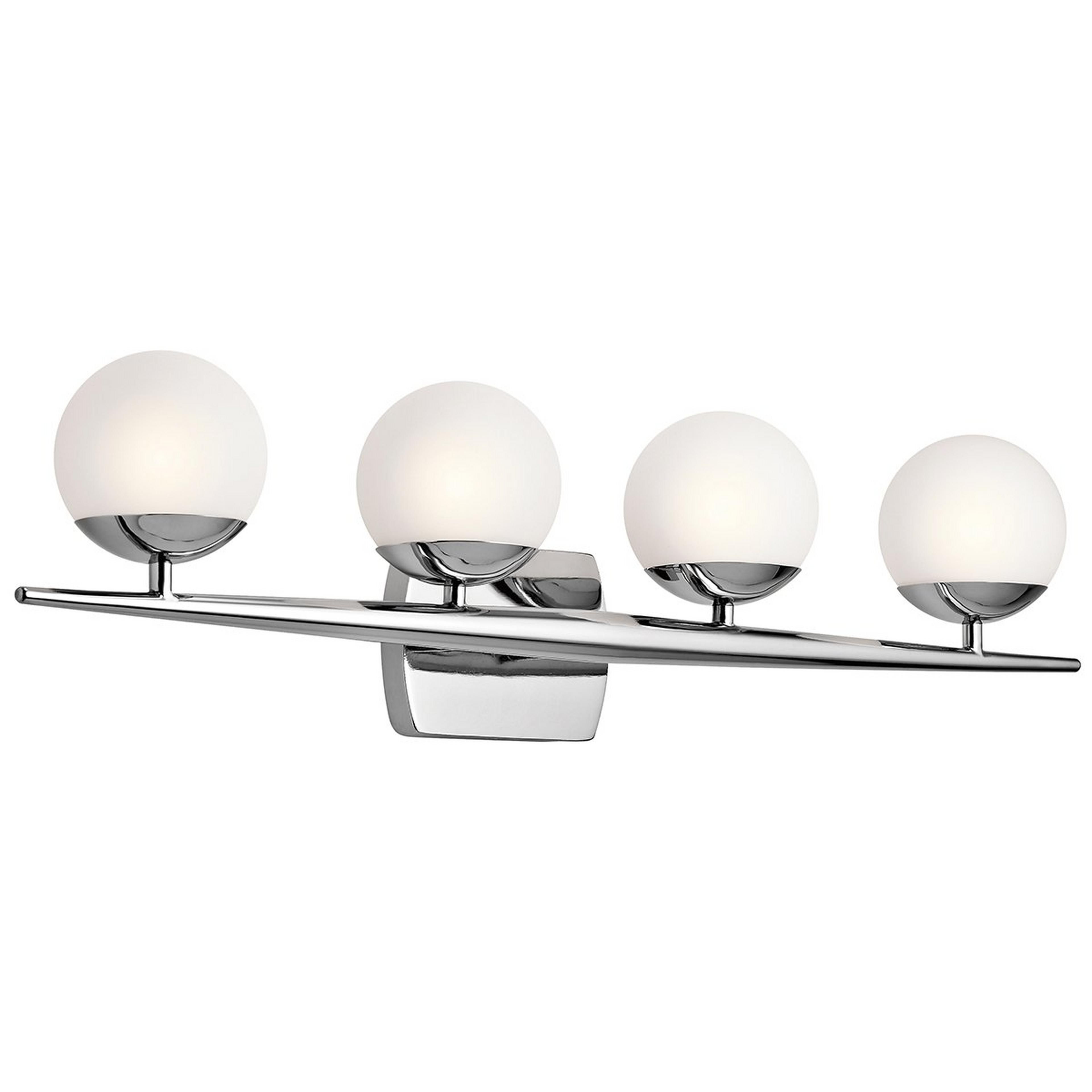 A Linear Globe Vanity Light - 4 Light with Chrome color