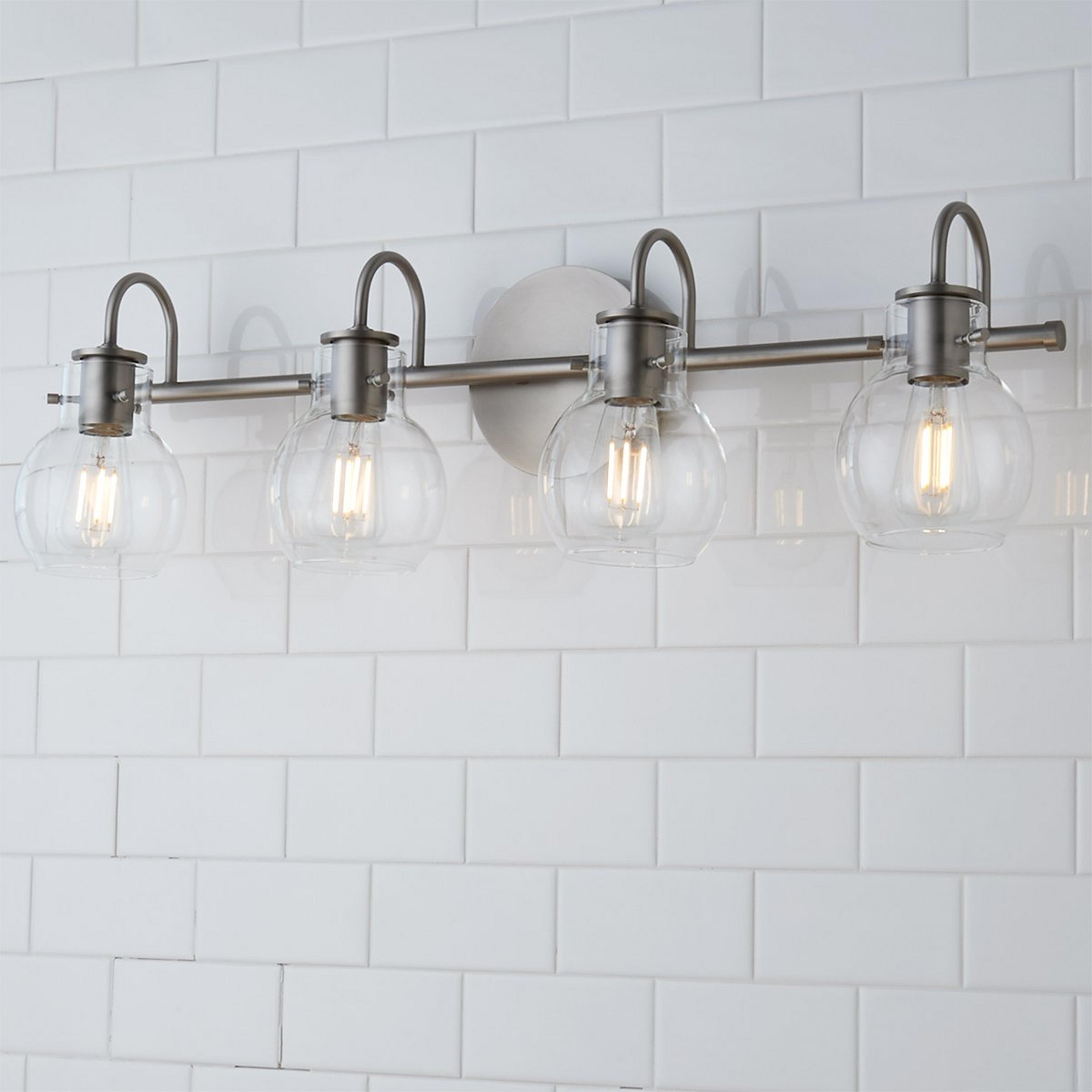 A Vintage Arc Shade Vanity Light - 4 Light with undefined color