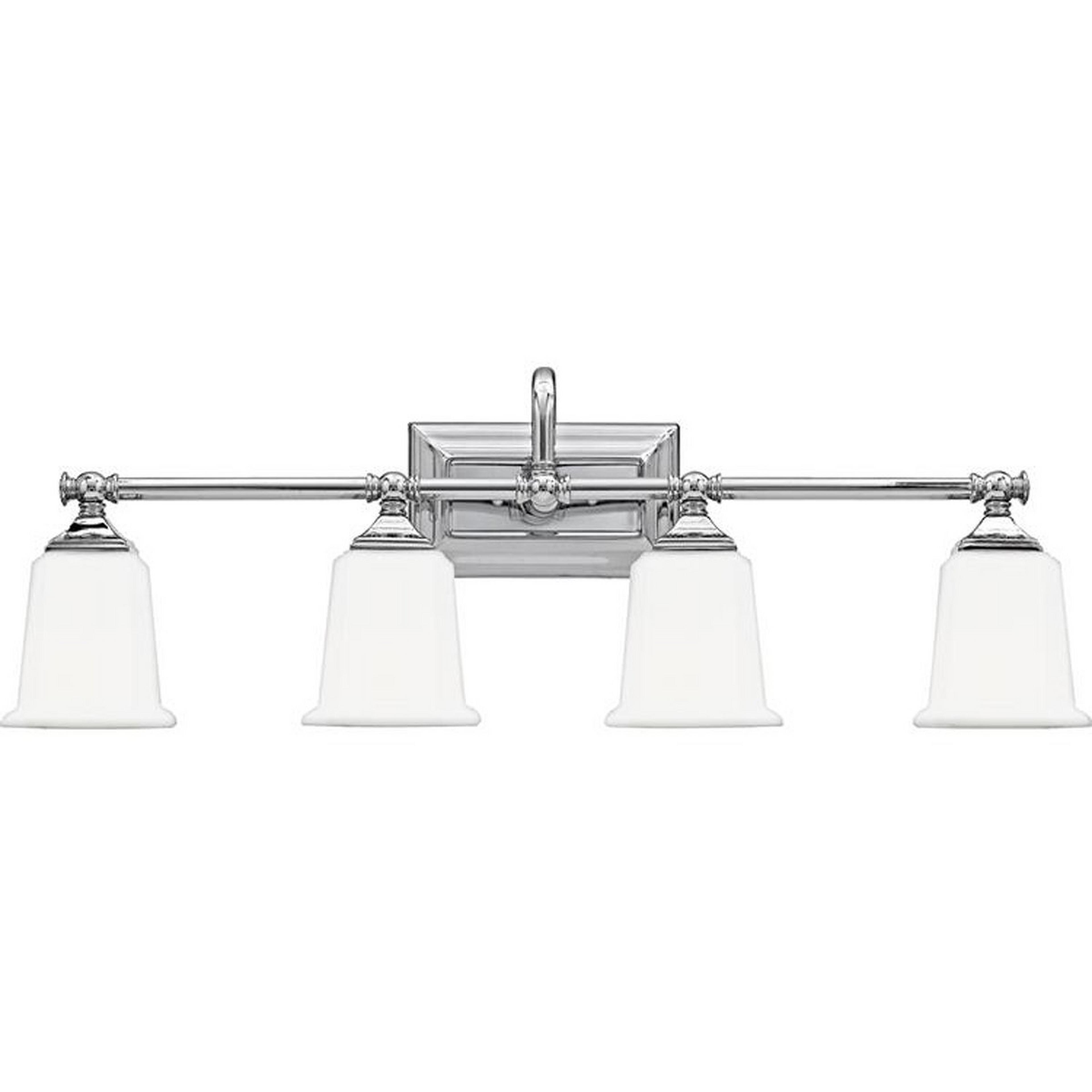 A Refined Classic Vanity Light - 4 Light - Opal Glass with Chrome / White Glass color
