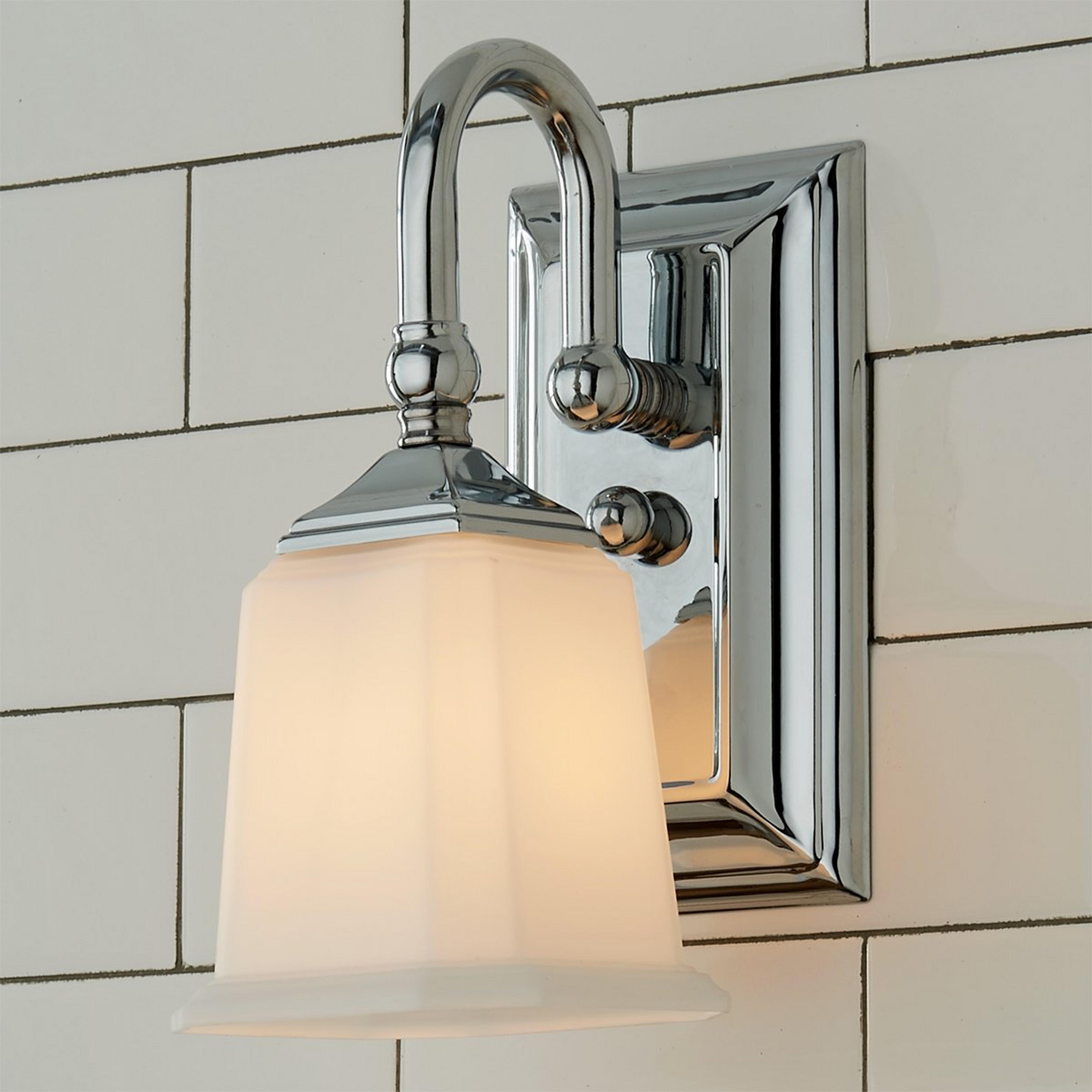 A Refined Classic Sconce - Opal Glass with Chrome / White Glass color